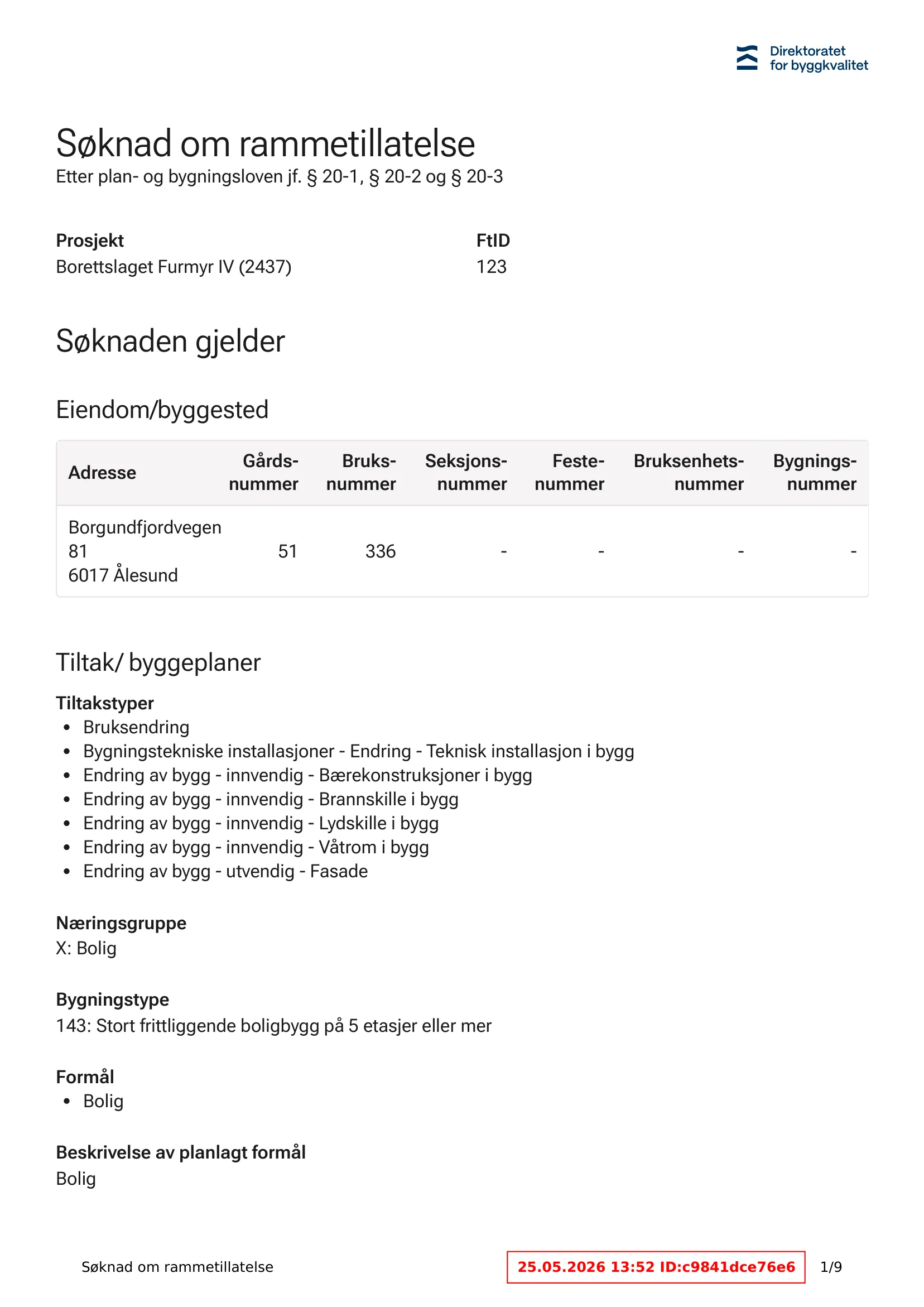 Søknad om rammetillatelse