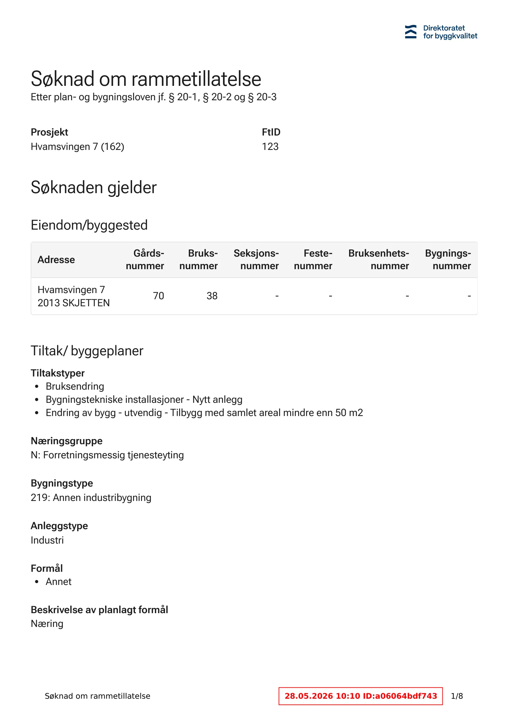 Søknad om rammetillatelse