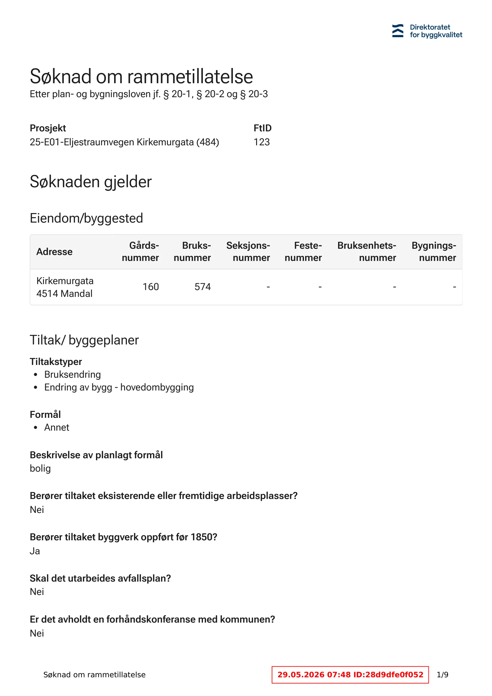 Søknad om rammetillatelse