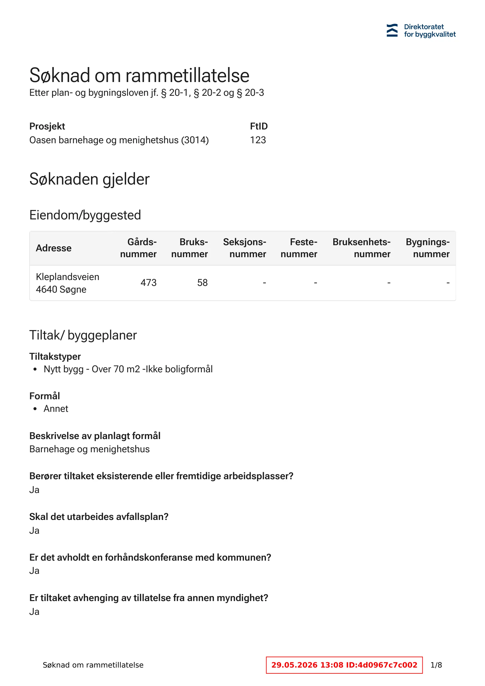 Søknad om rammetillatelse