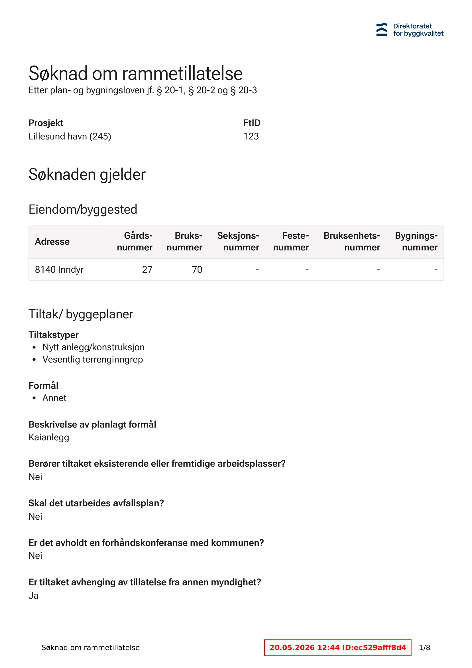 Søknad om rammetillatelse