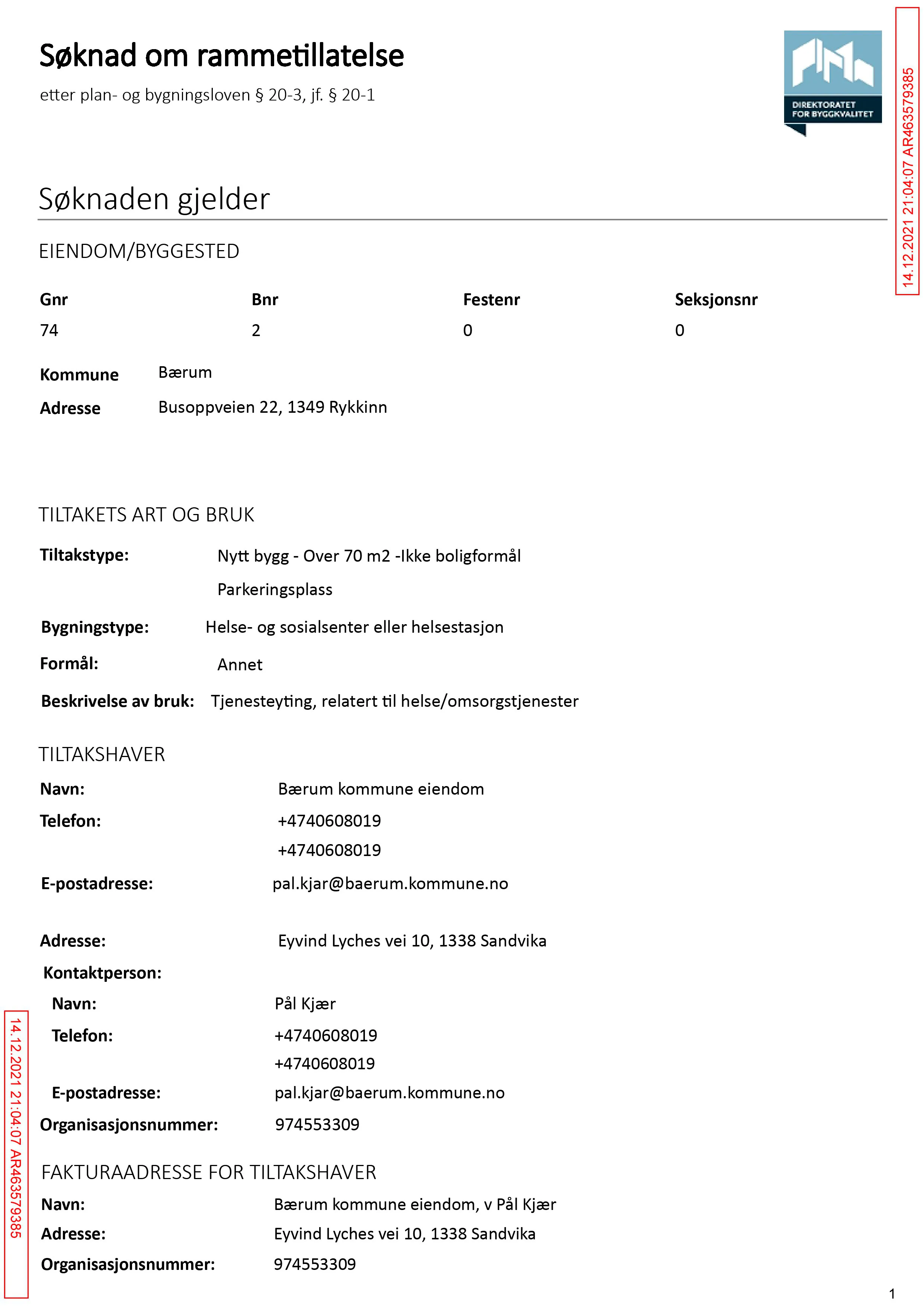 Søknad om rammetillatelse
