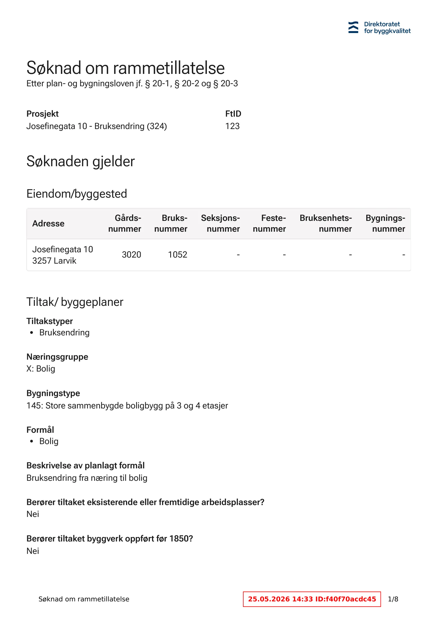 Søknad om rammetillatelse