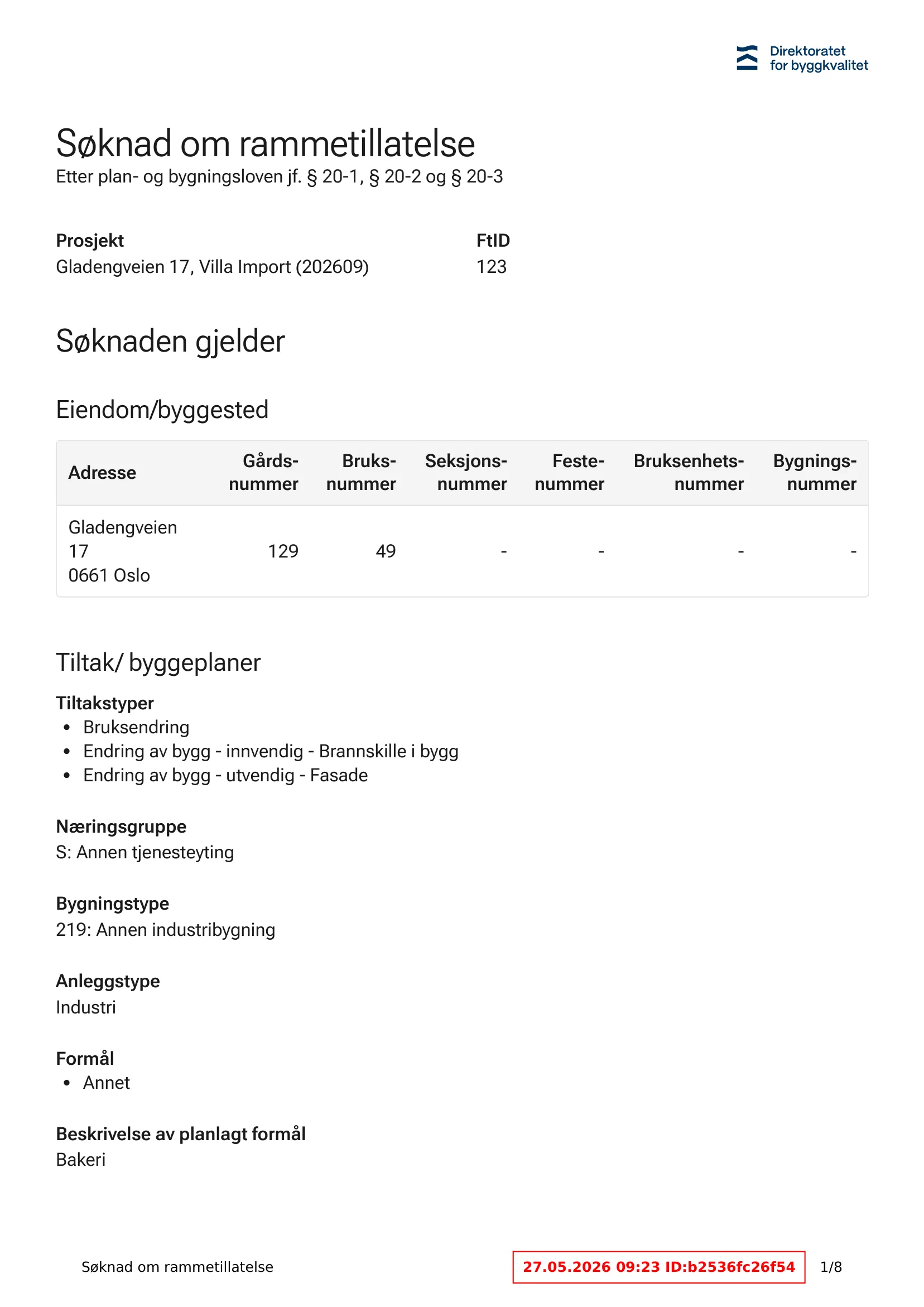 Søknad om rammetillatelse
