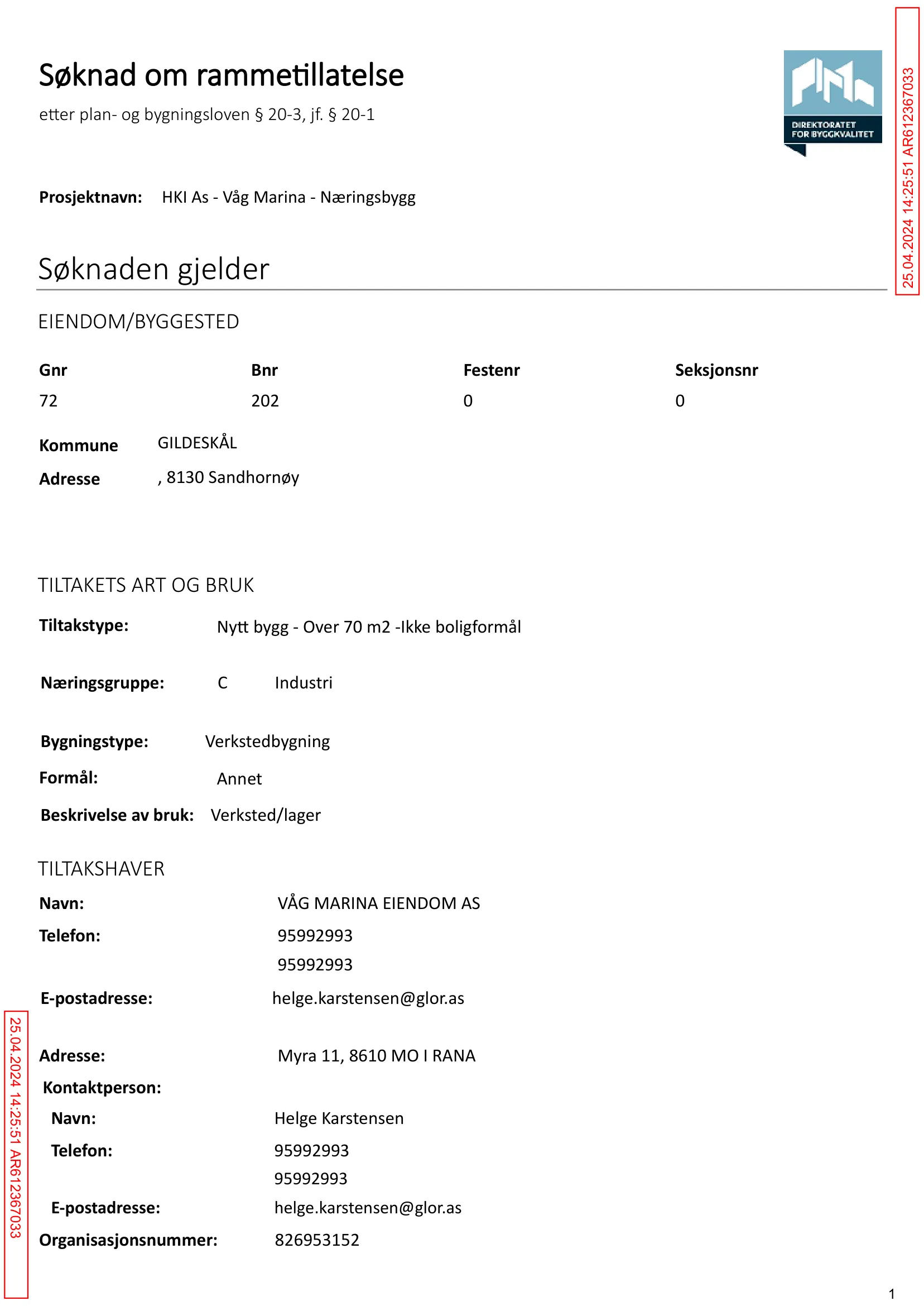 Søknad om rammetillatelse