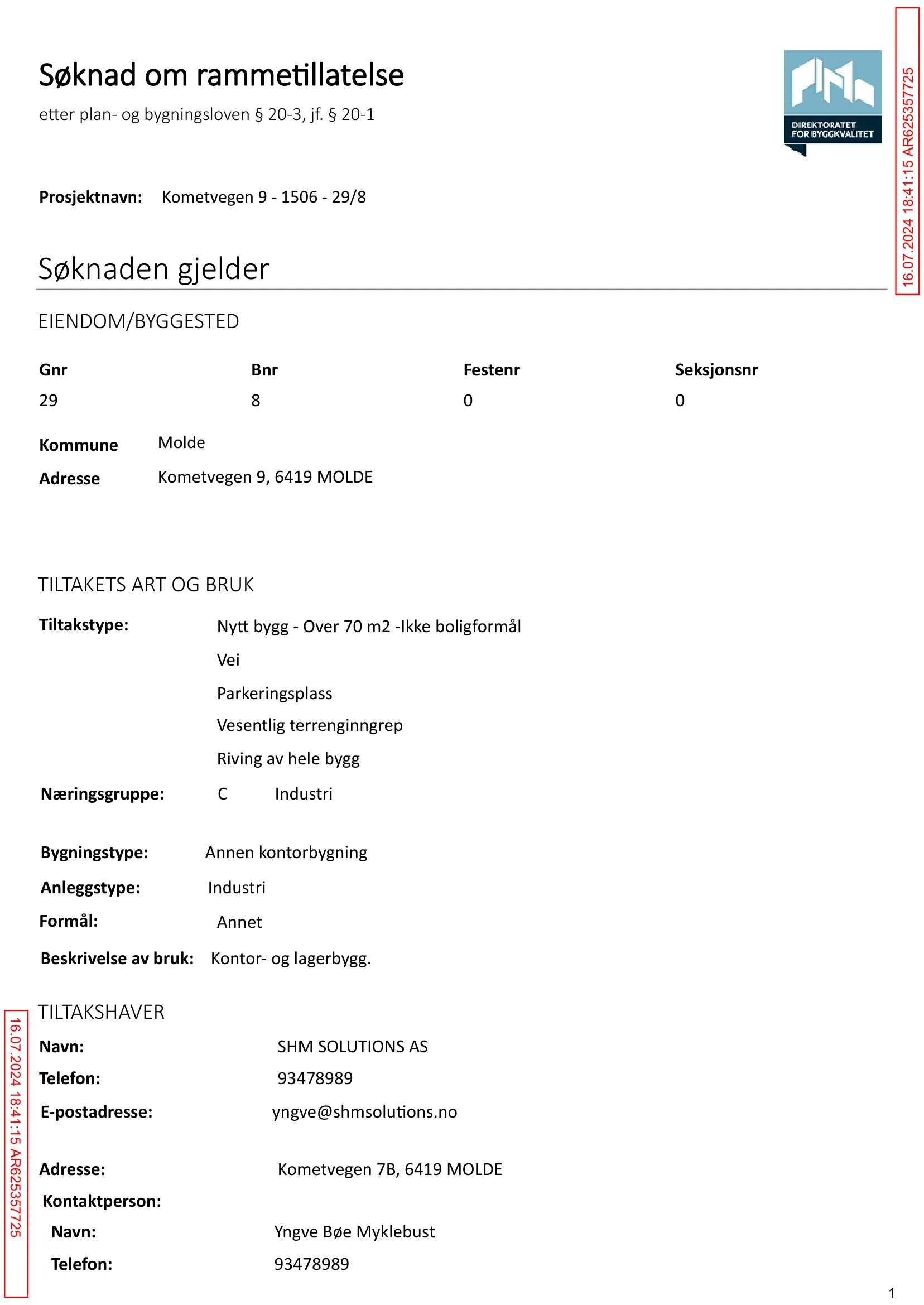 Søknad om rammetillatelse