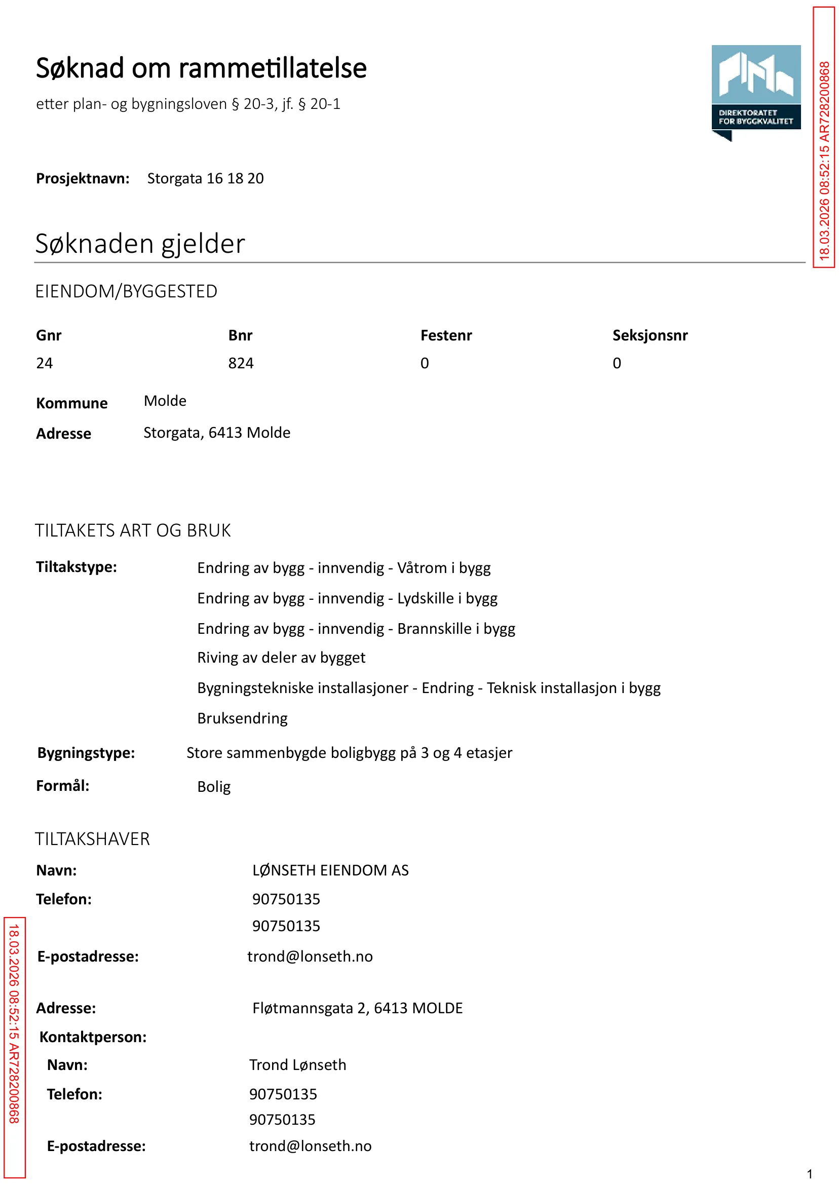 Søknad om rammetillatelse