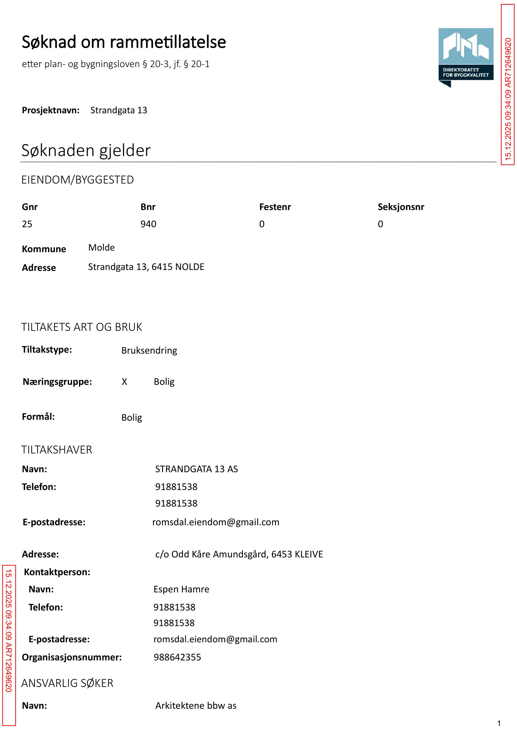 Søknad om rammetillatelse