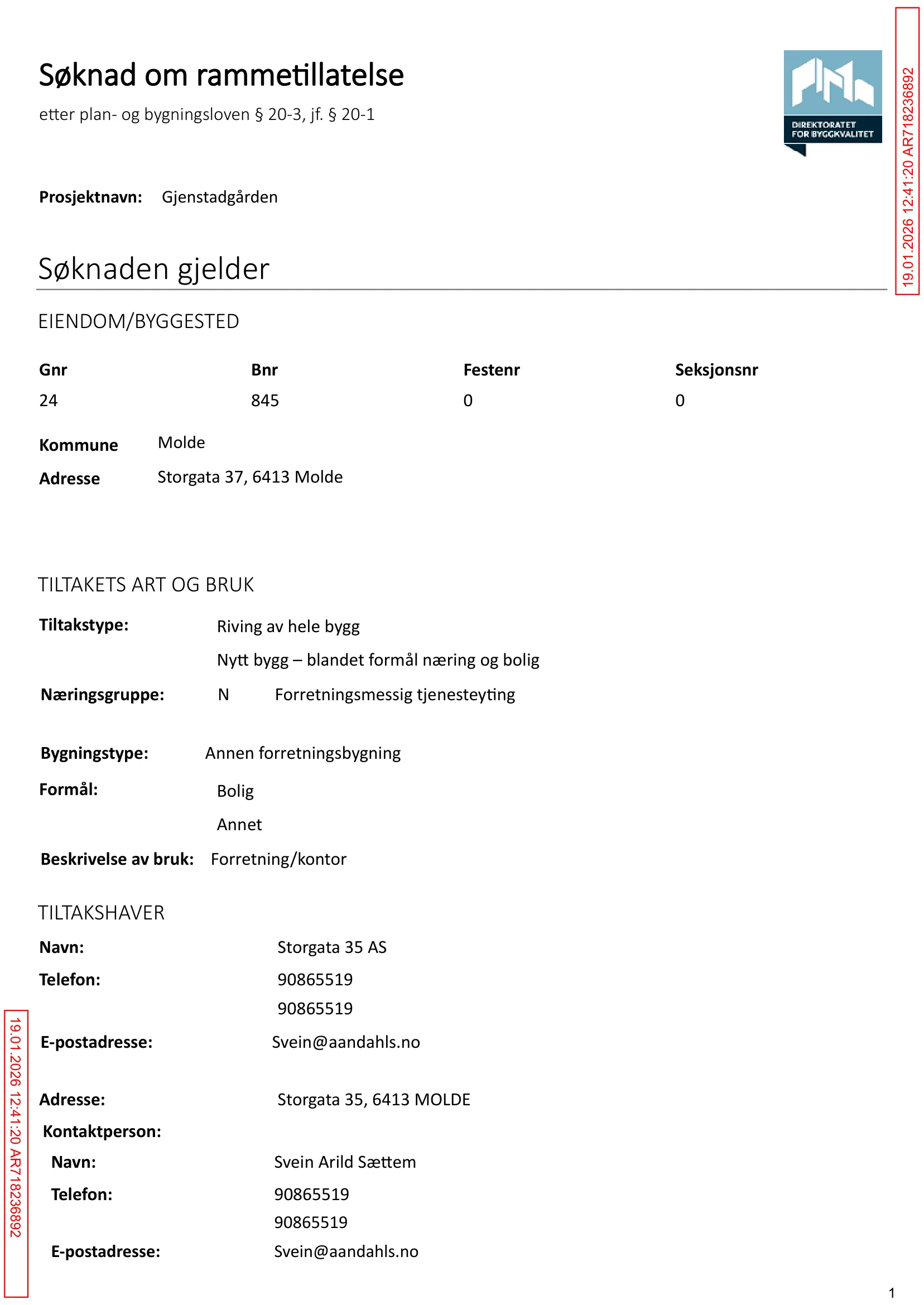 Søknad om rammetillatelse
