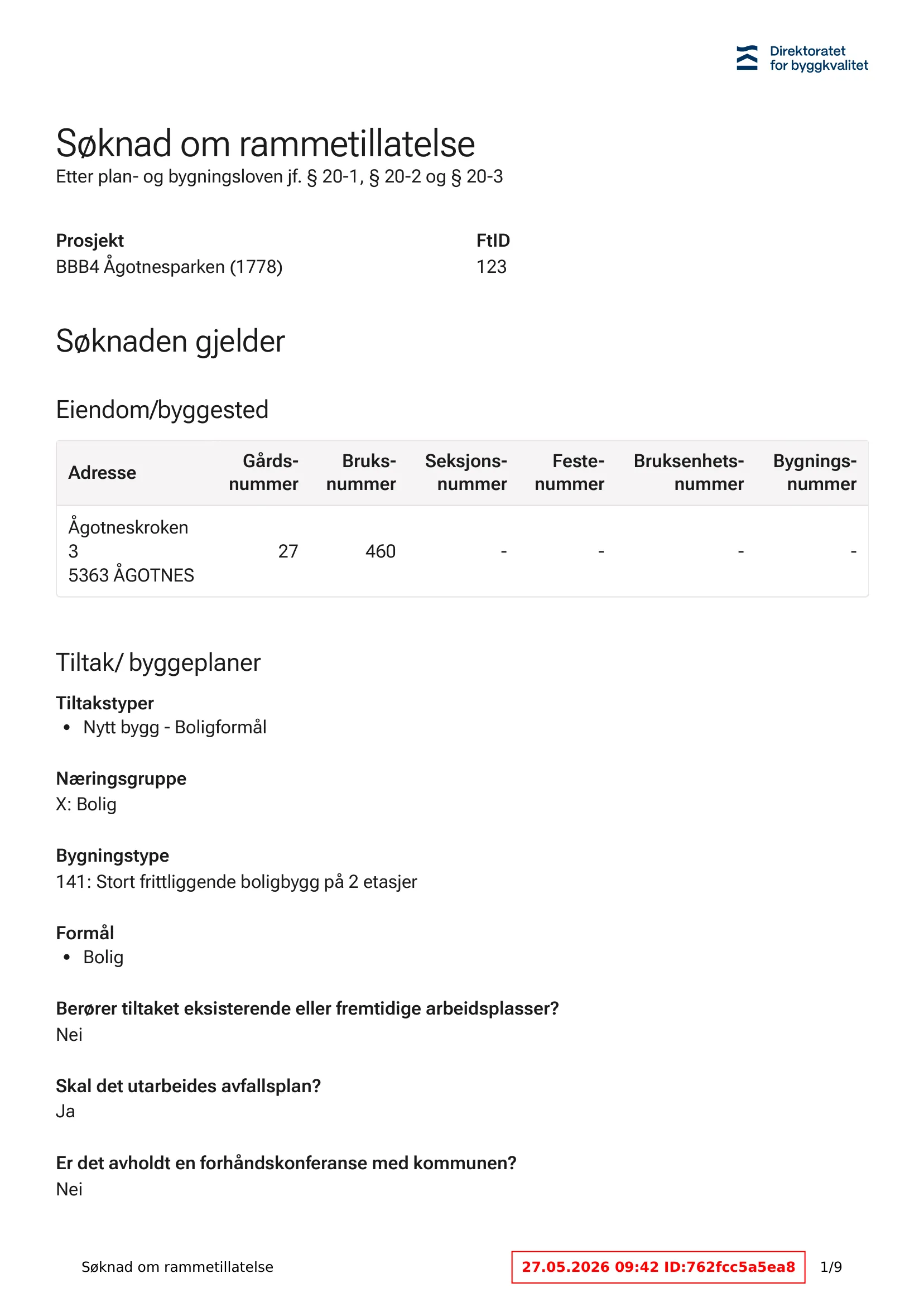 Søknad om rammetillatelse