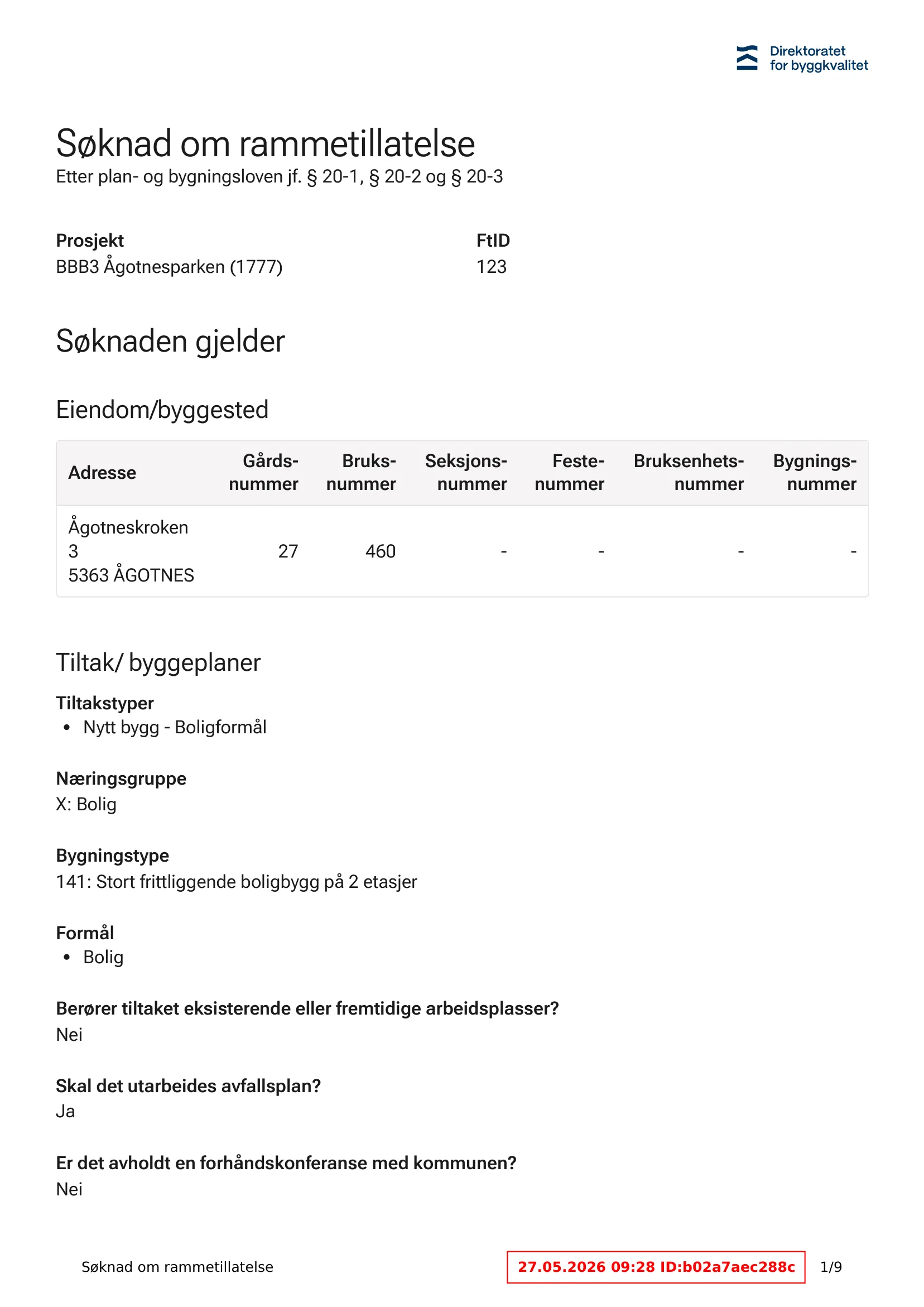 Søknad om rammetillatelse