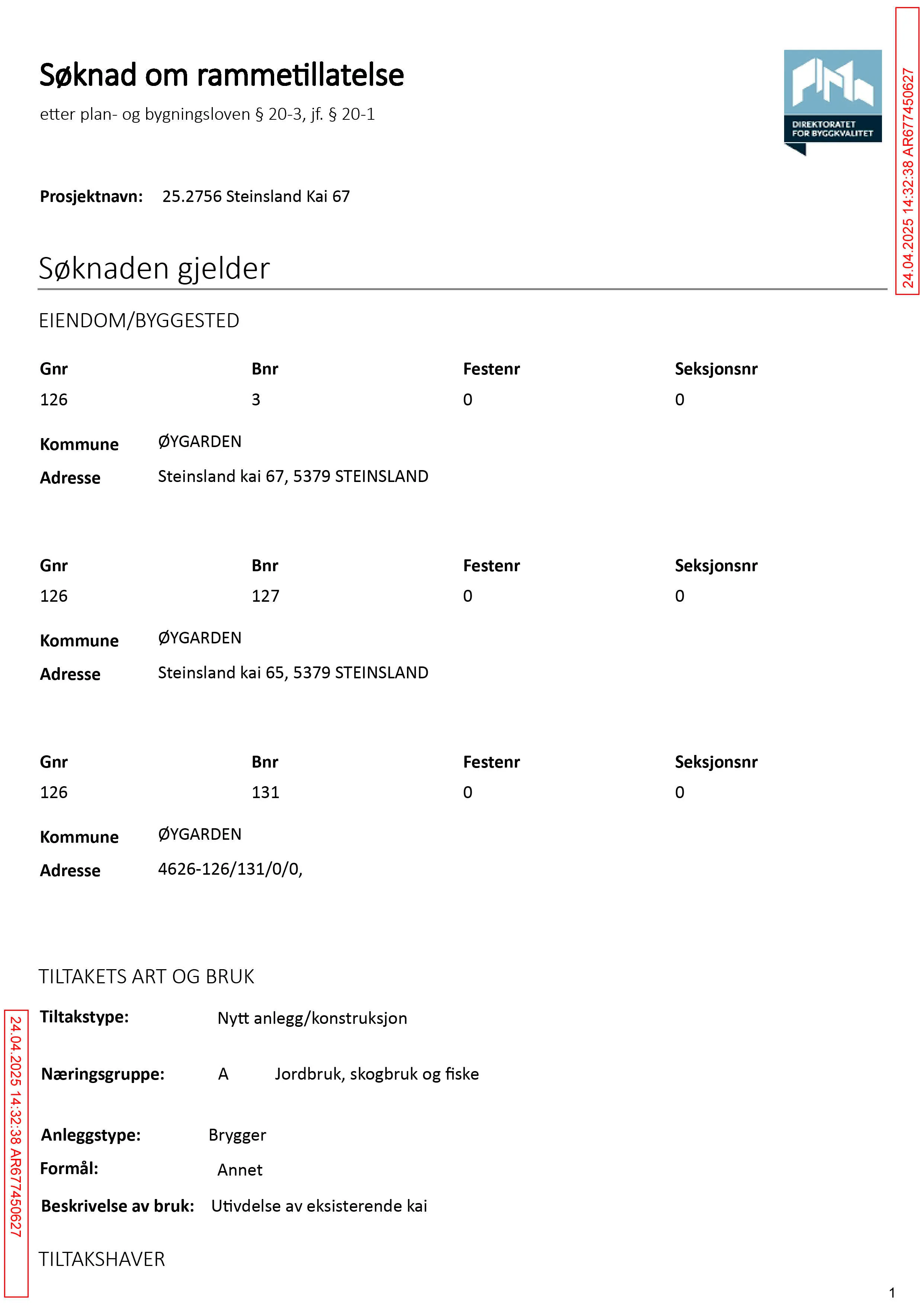 Søknad om rammetillatelse