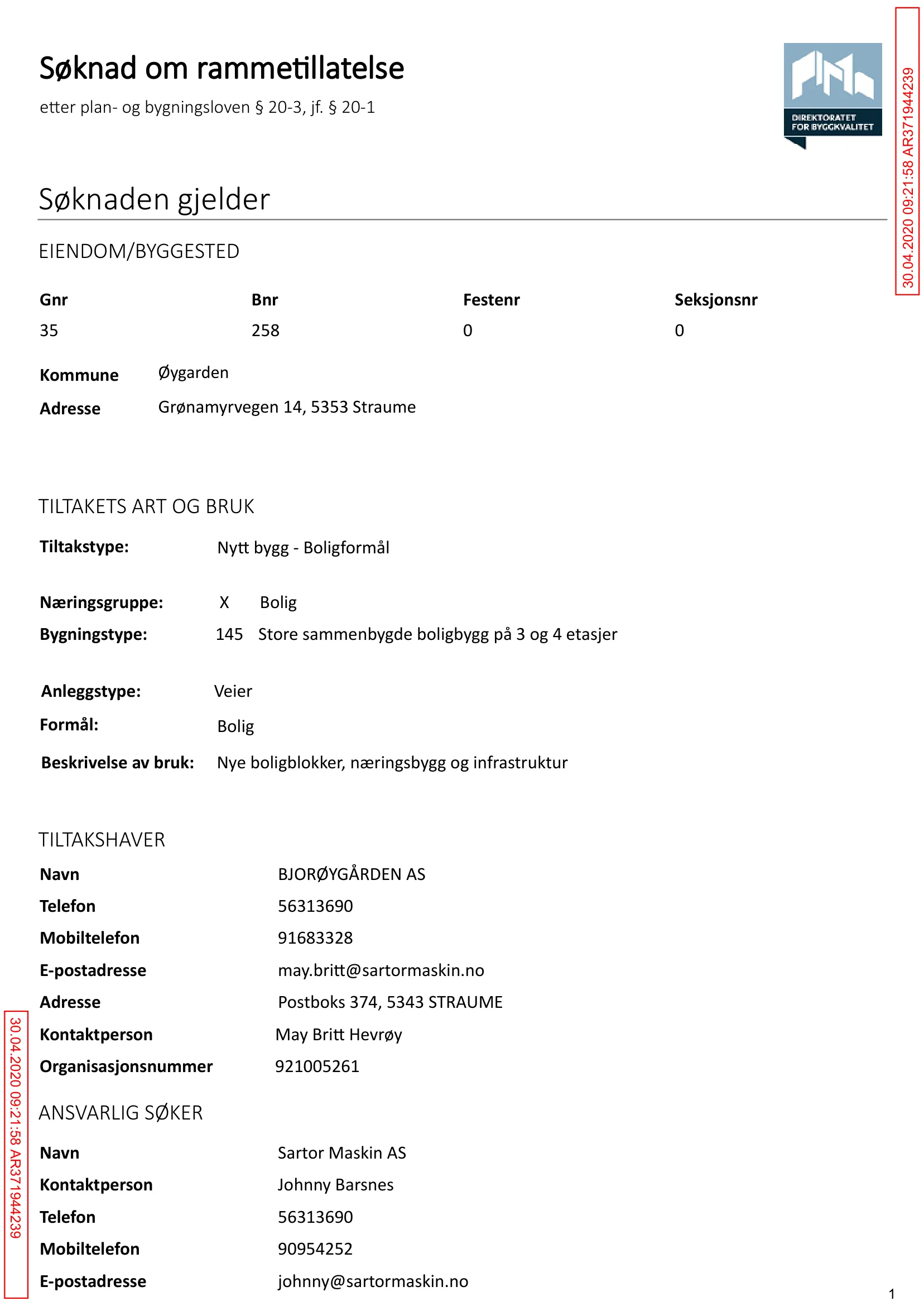 Søknad om rammetillatelse