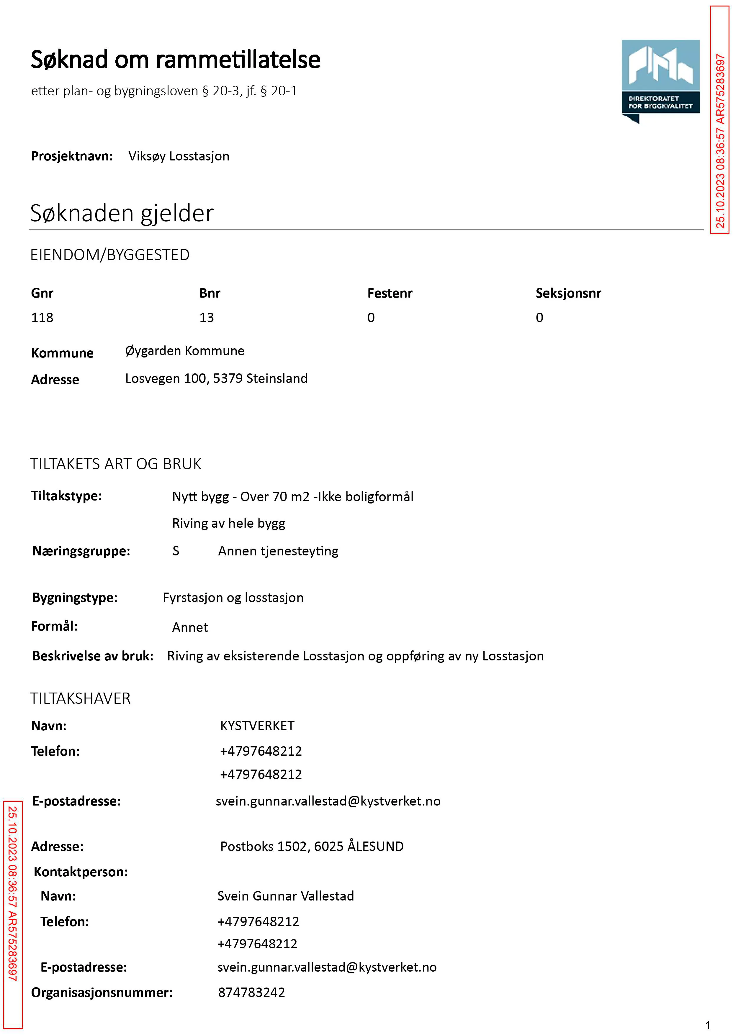 Søknad om rammetillatelse