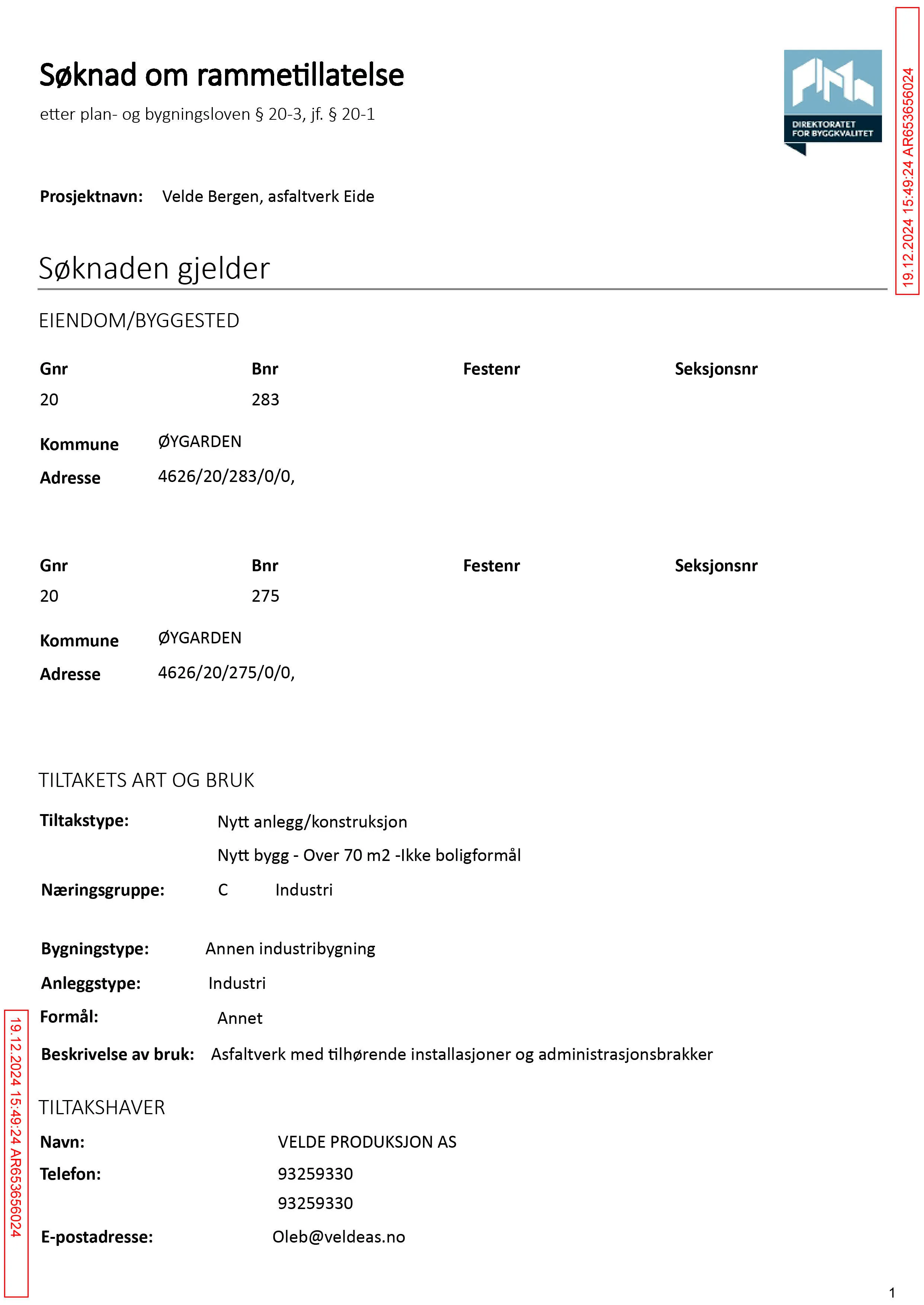 Søknad om rammetillatelse