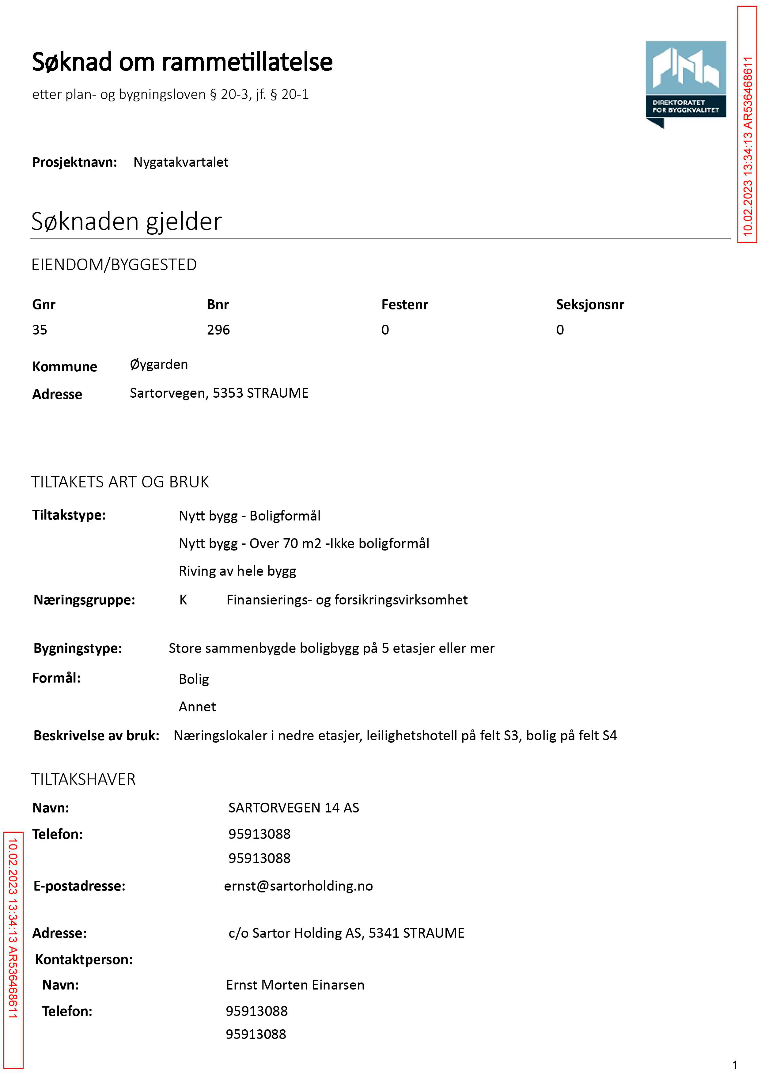 Søknad om rammetillatelse