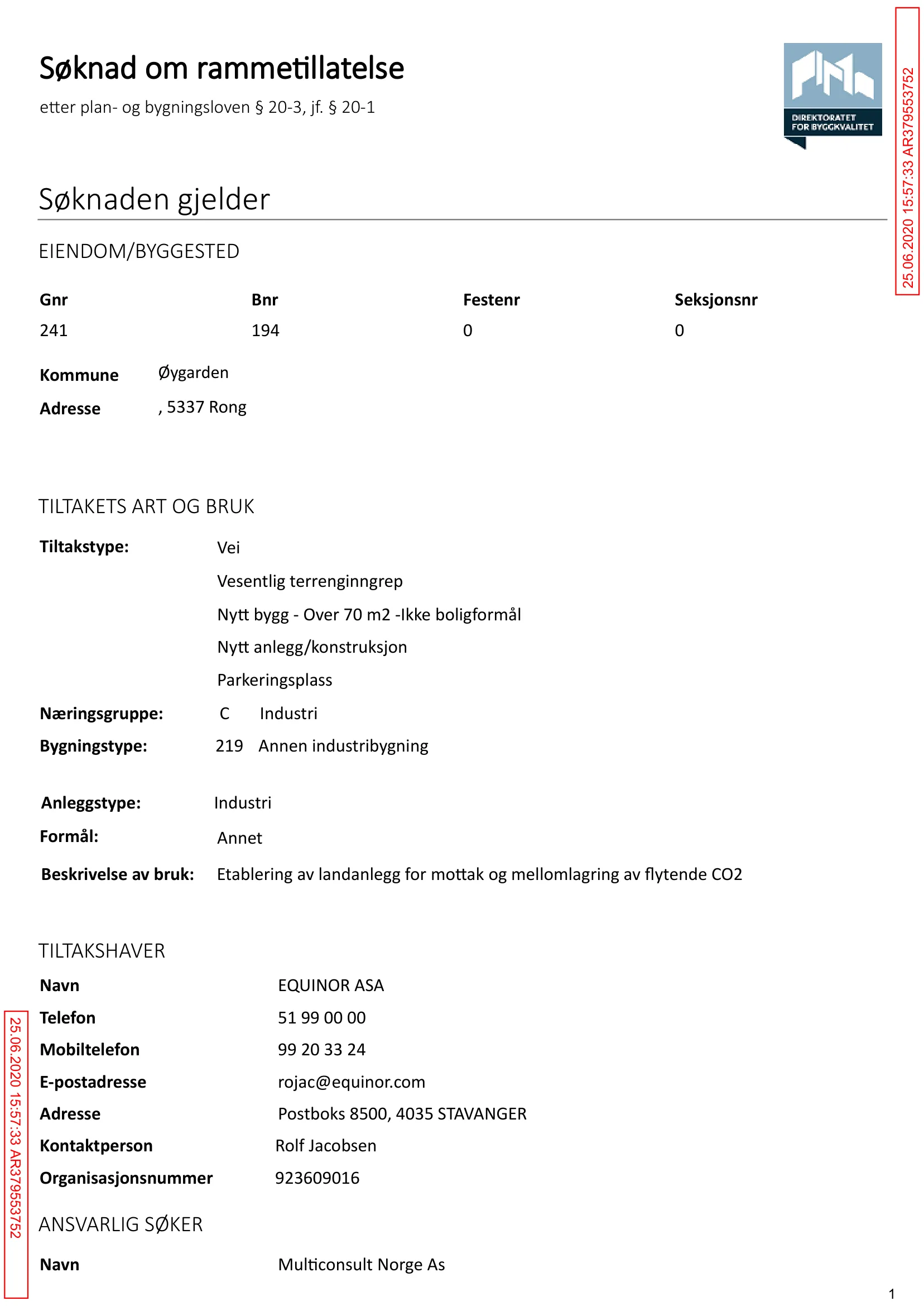 Søknad om rammetillatelse