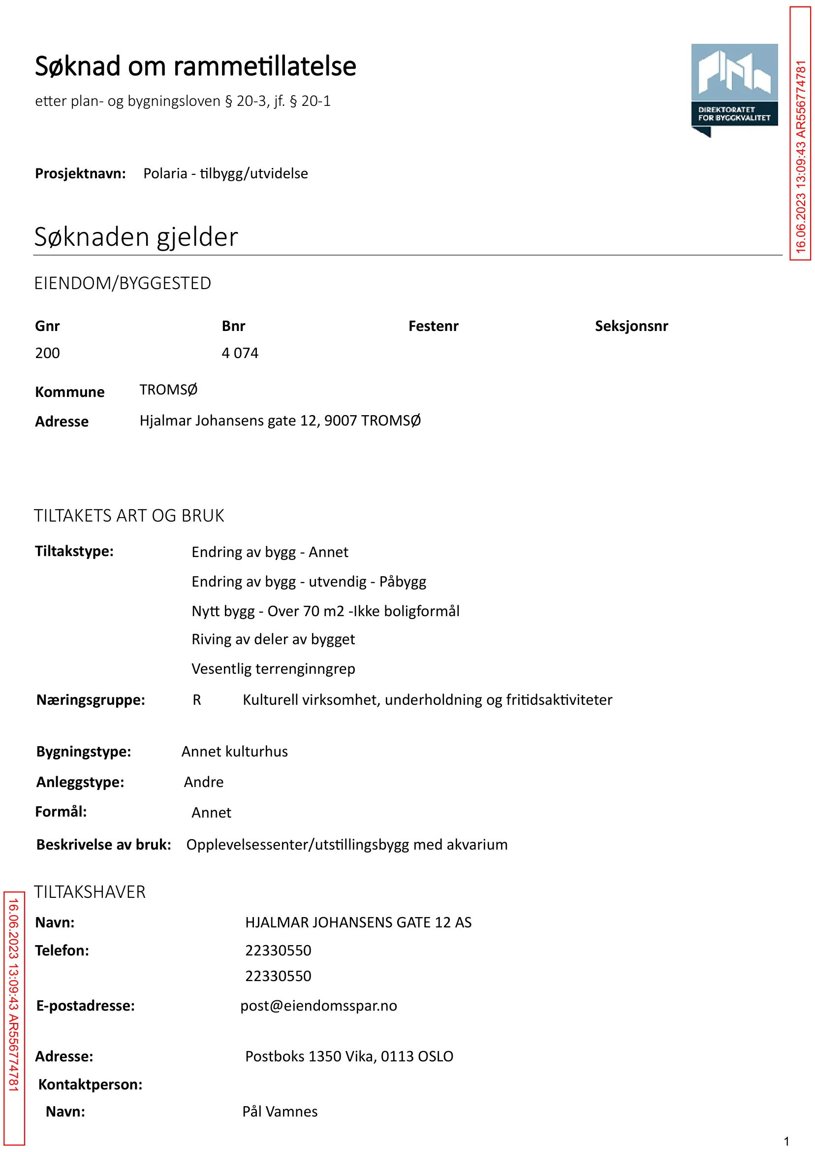 Søknad om rammetillatelse