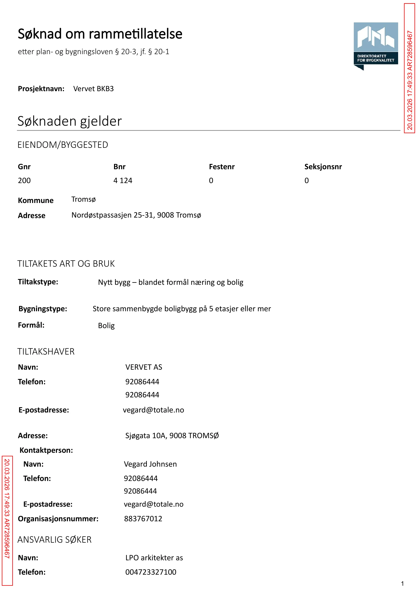 Søknad om rammetillatelse