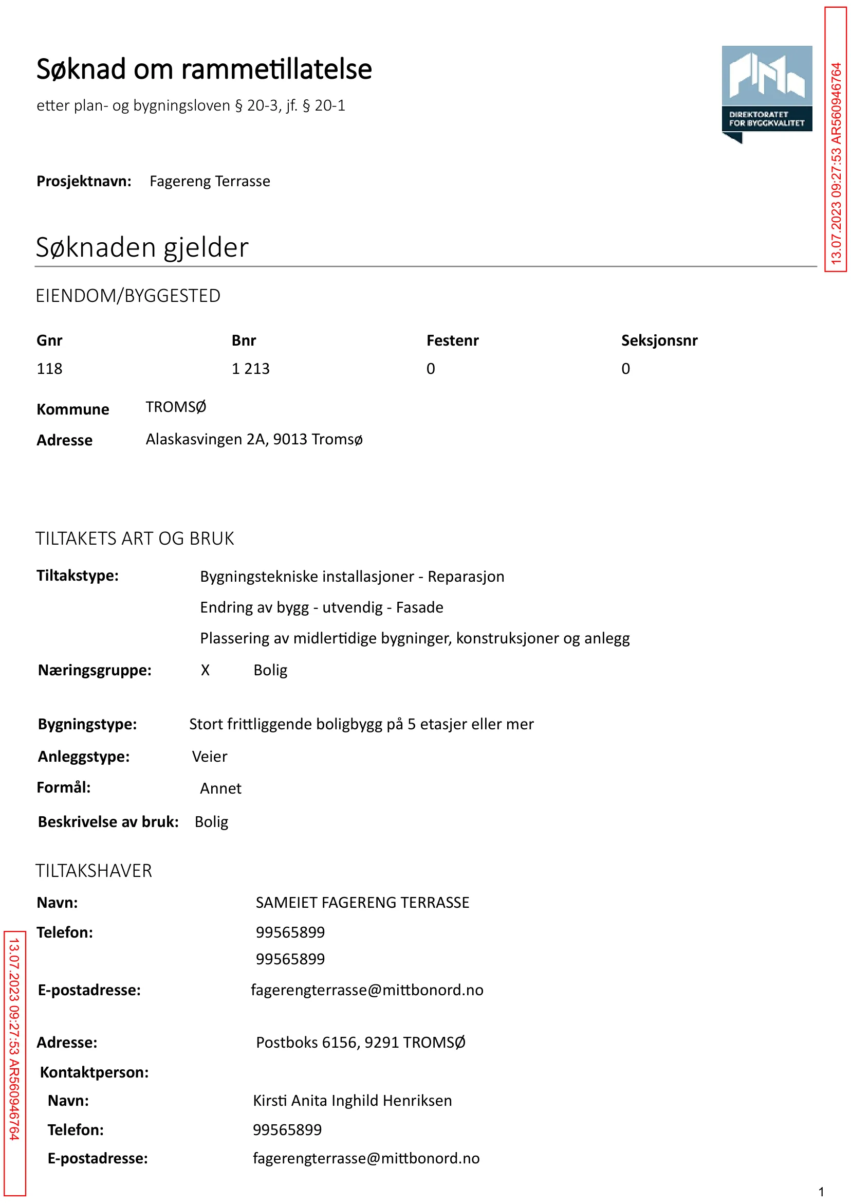 Søknad om rammetillatelse
