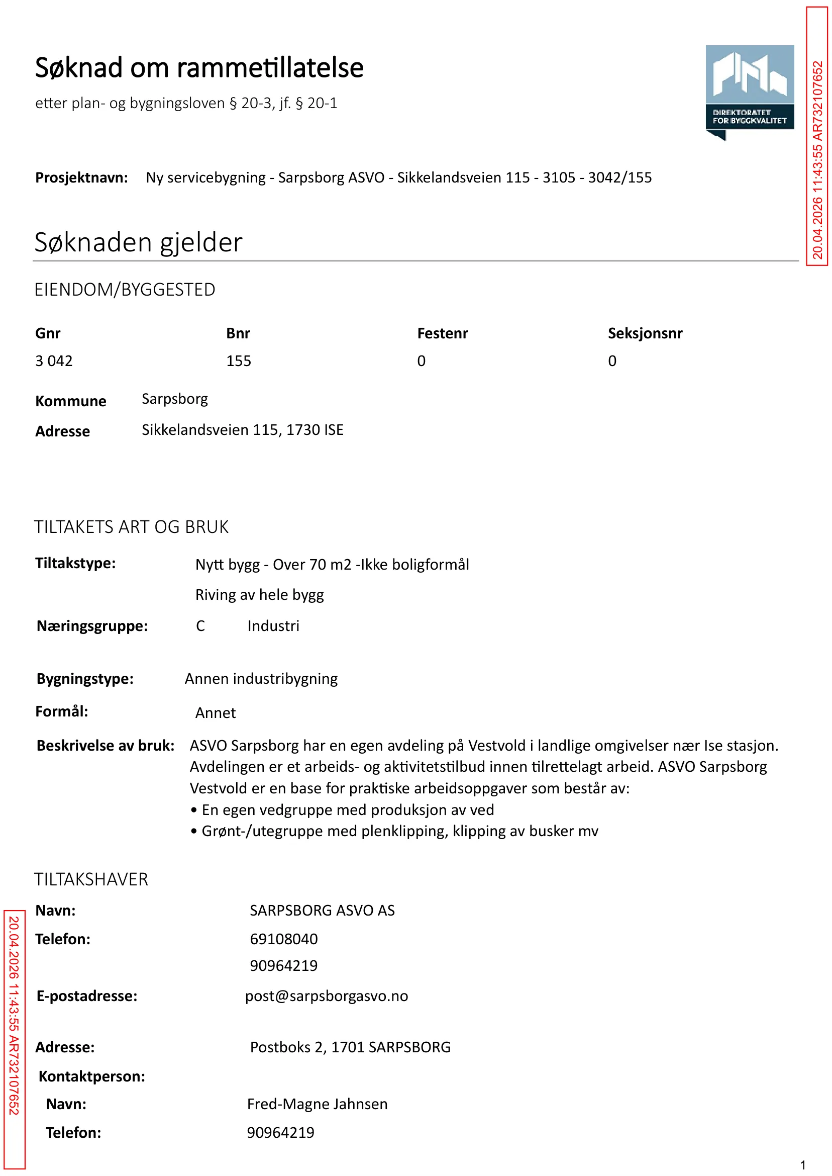 Søknad om rammetillatelse