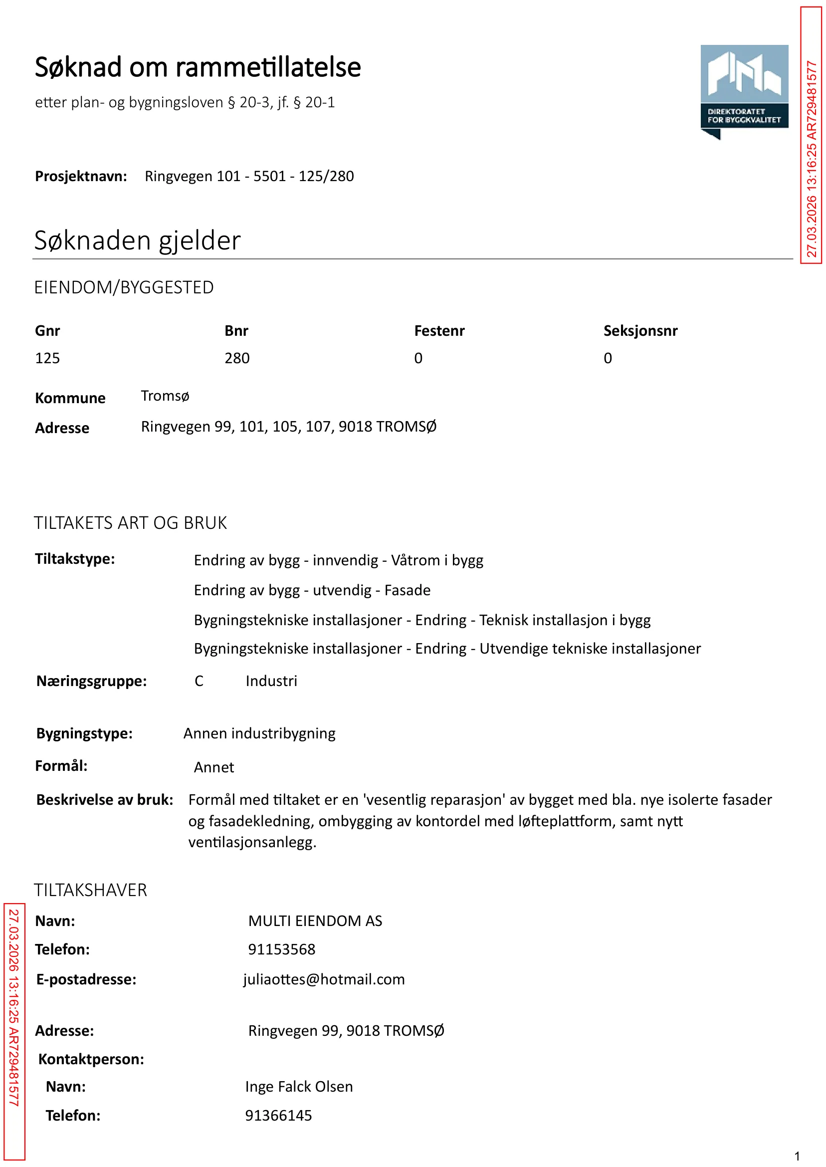Søknad om rammetillatelse