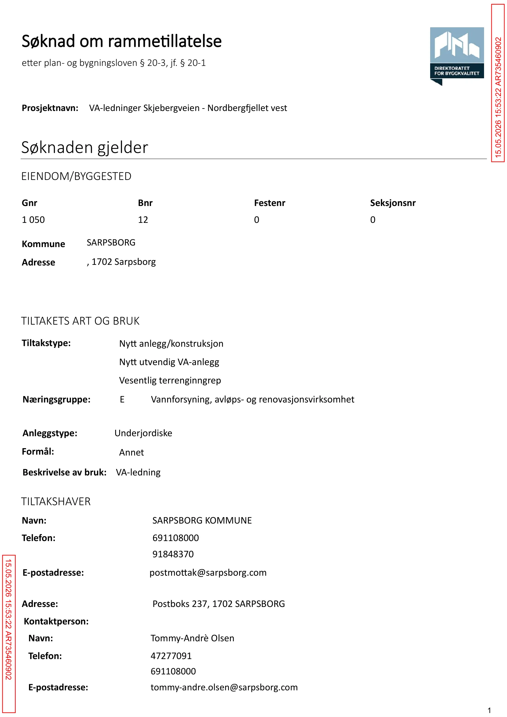 Søknad om rammetillatelse