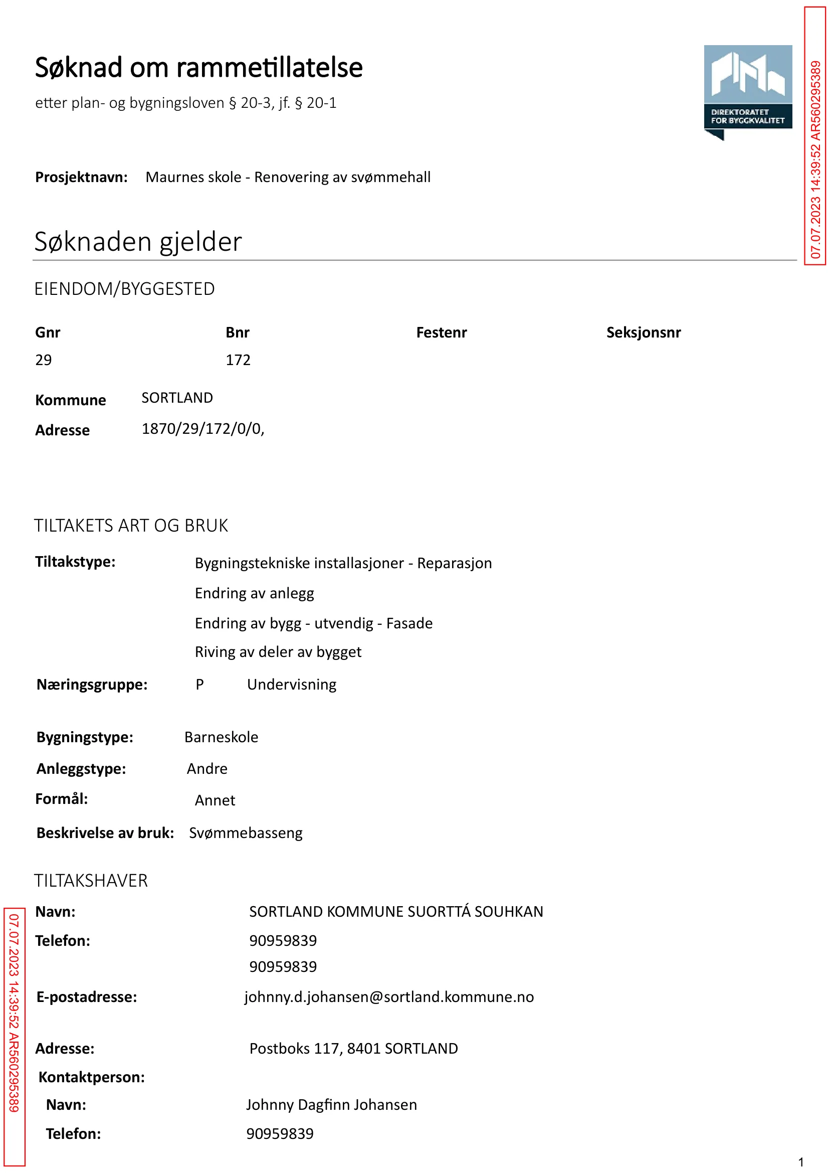 Søknad om rammetillatelse