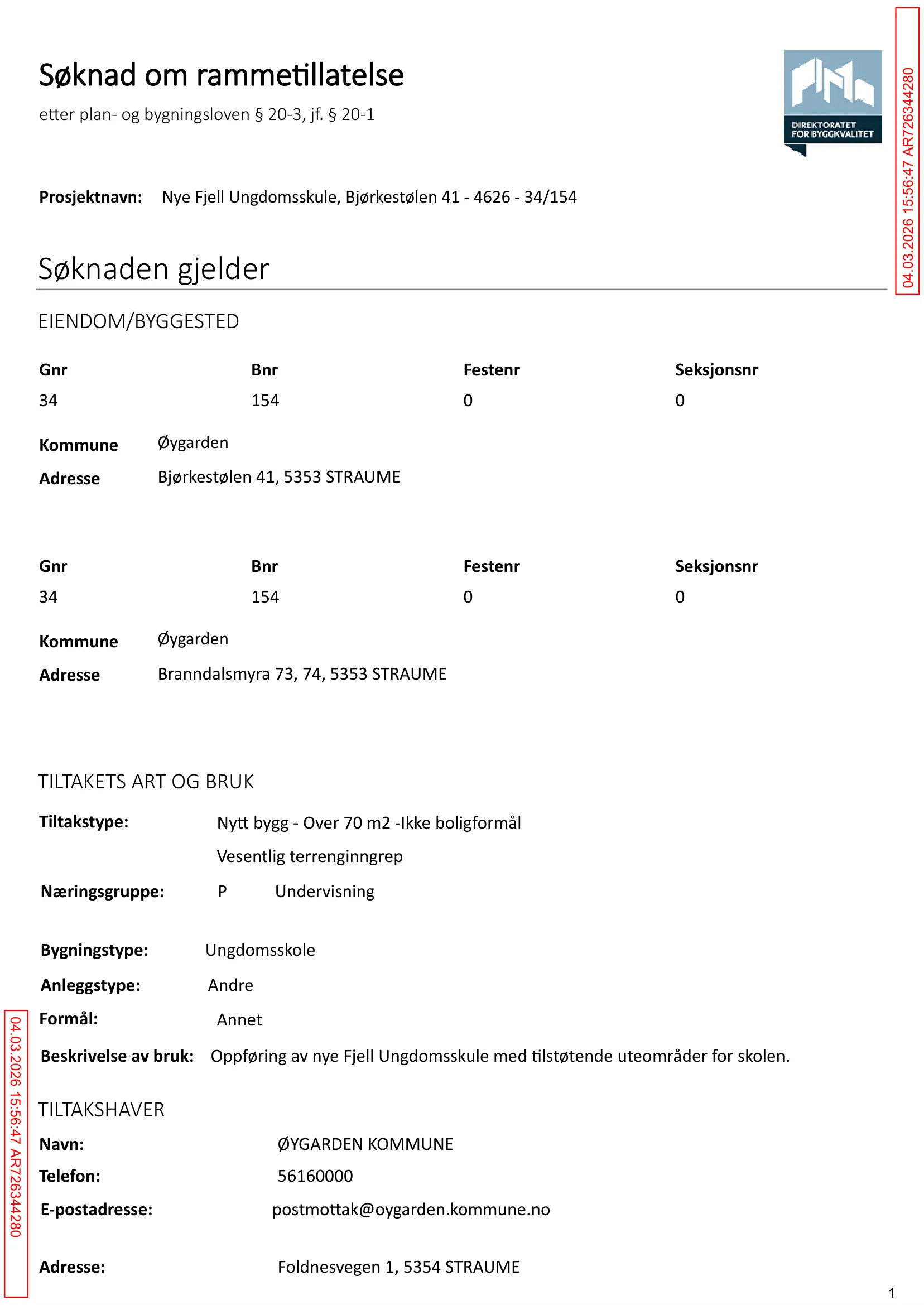 Søknad om rammetillatelse