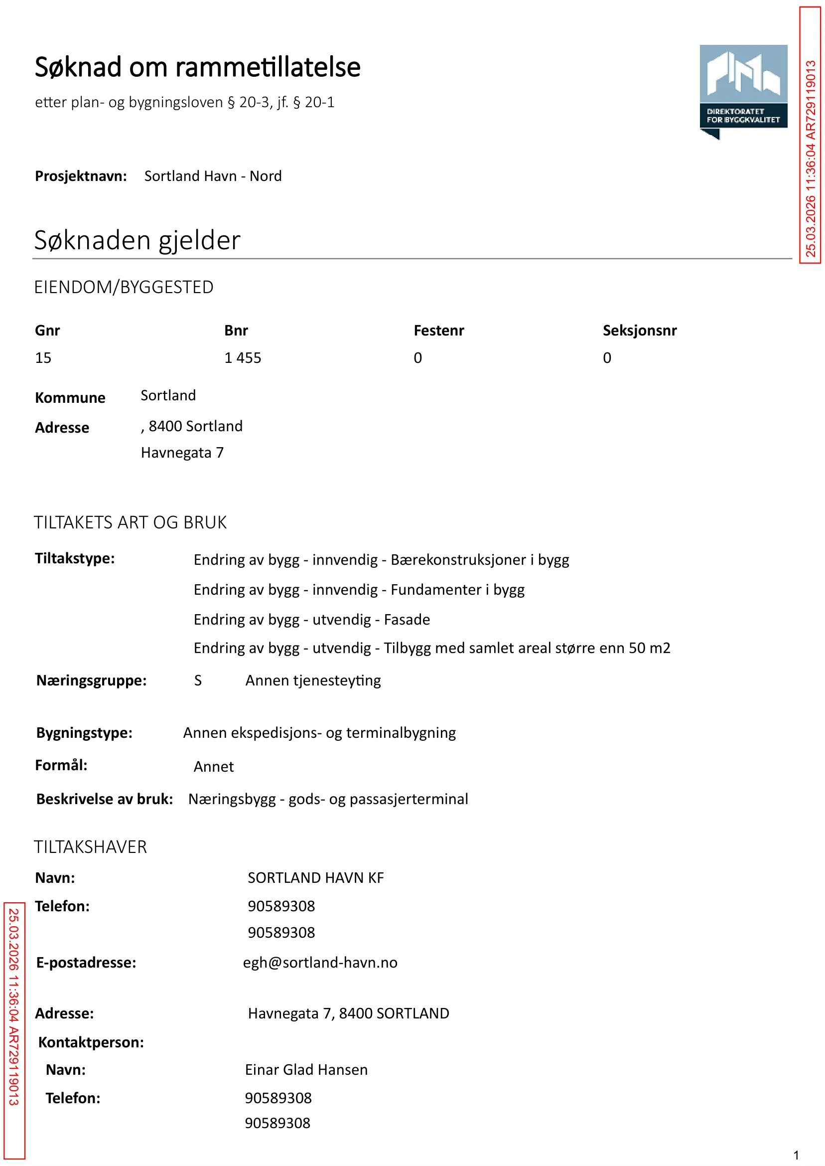 Søknad om rammetillatelse