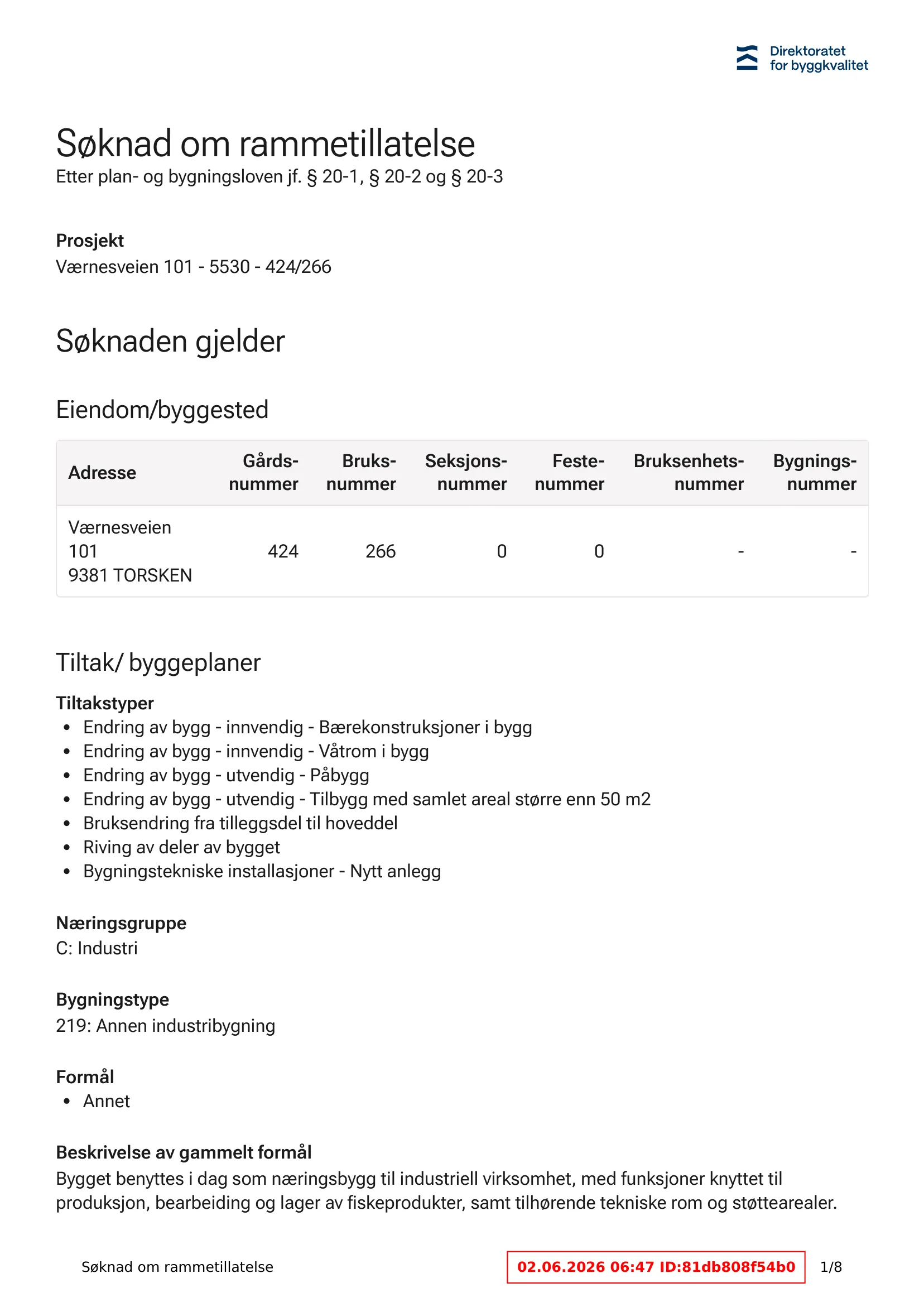 Søknad om rammetillatelse
