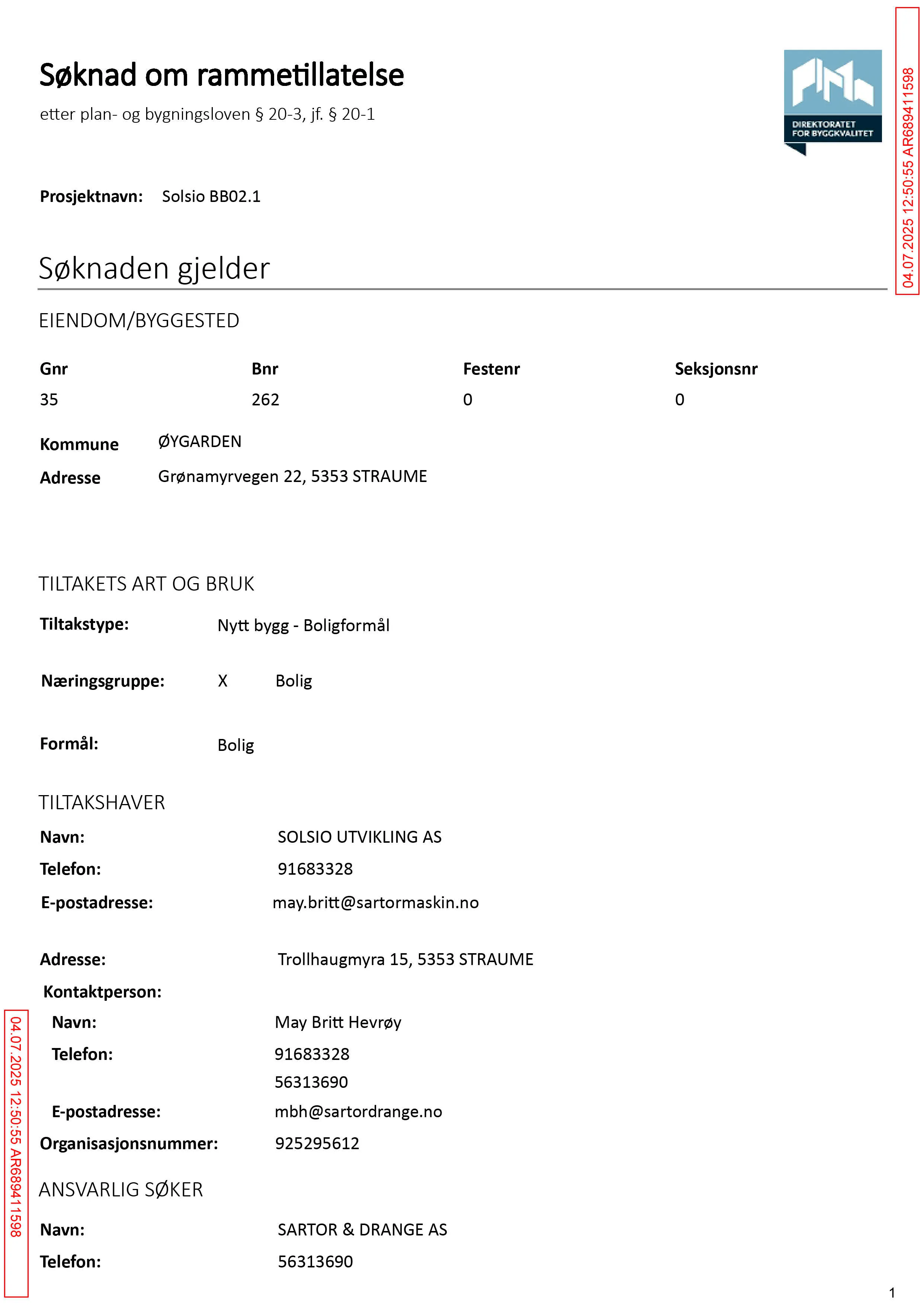 Søknad om rammetillatelse