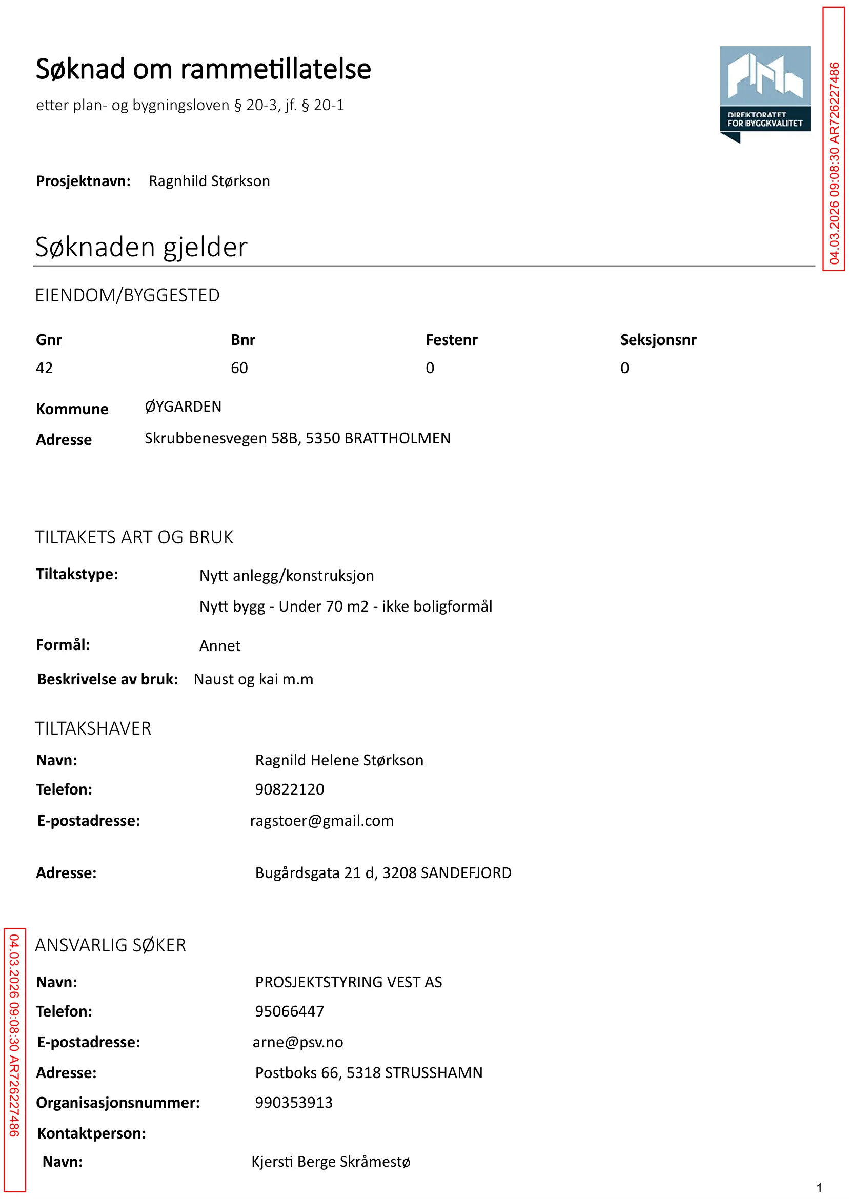 Søknad om rammetillatelse
