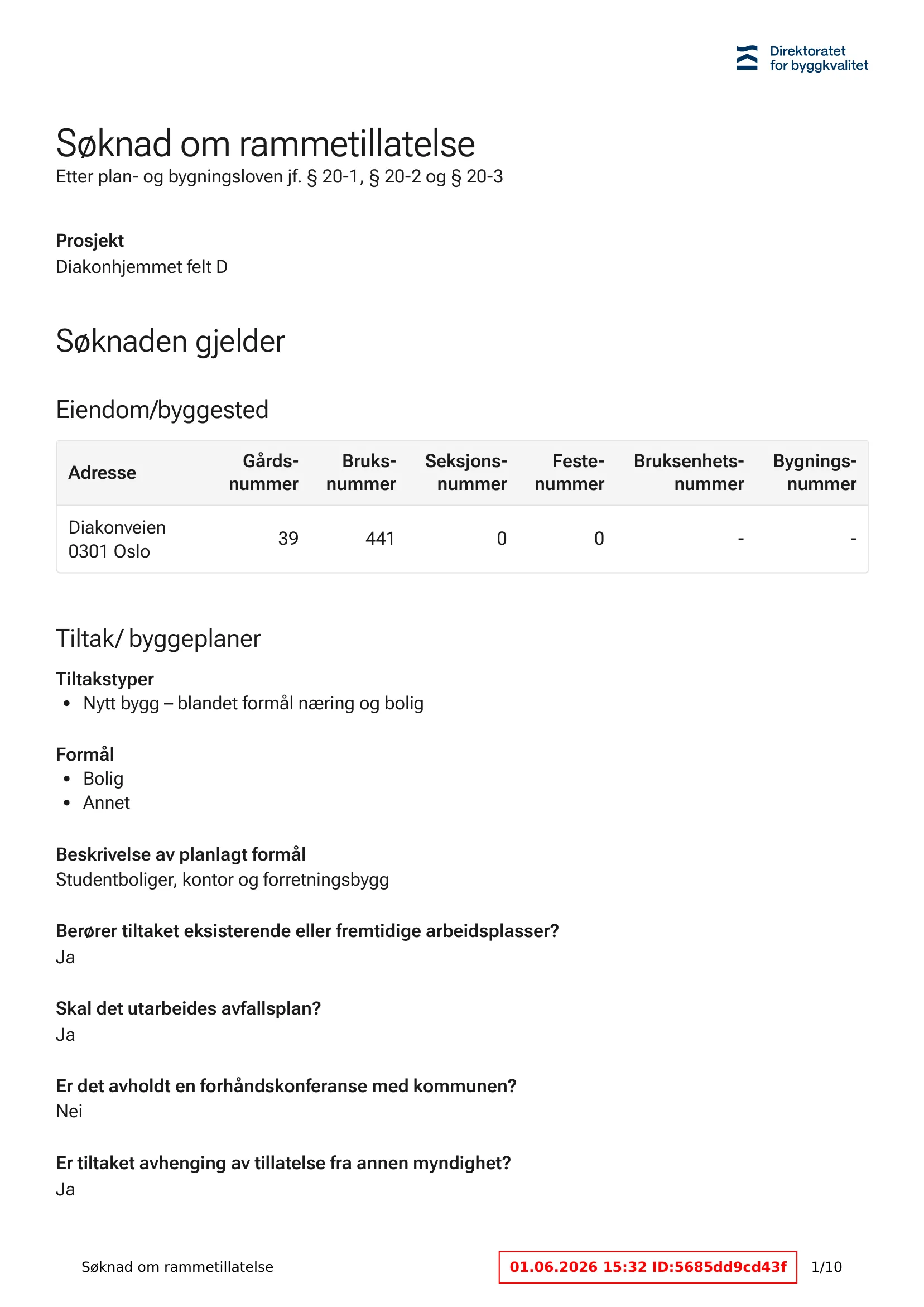 Søknad om rammetillatelse