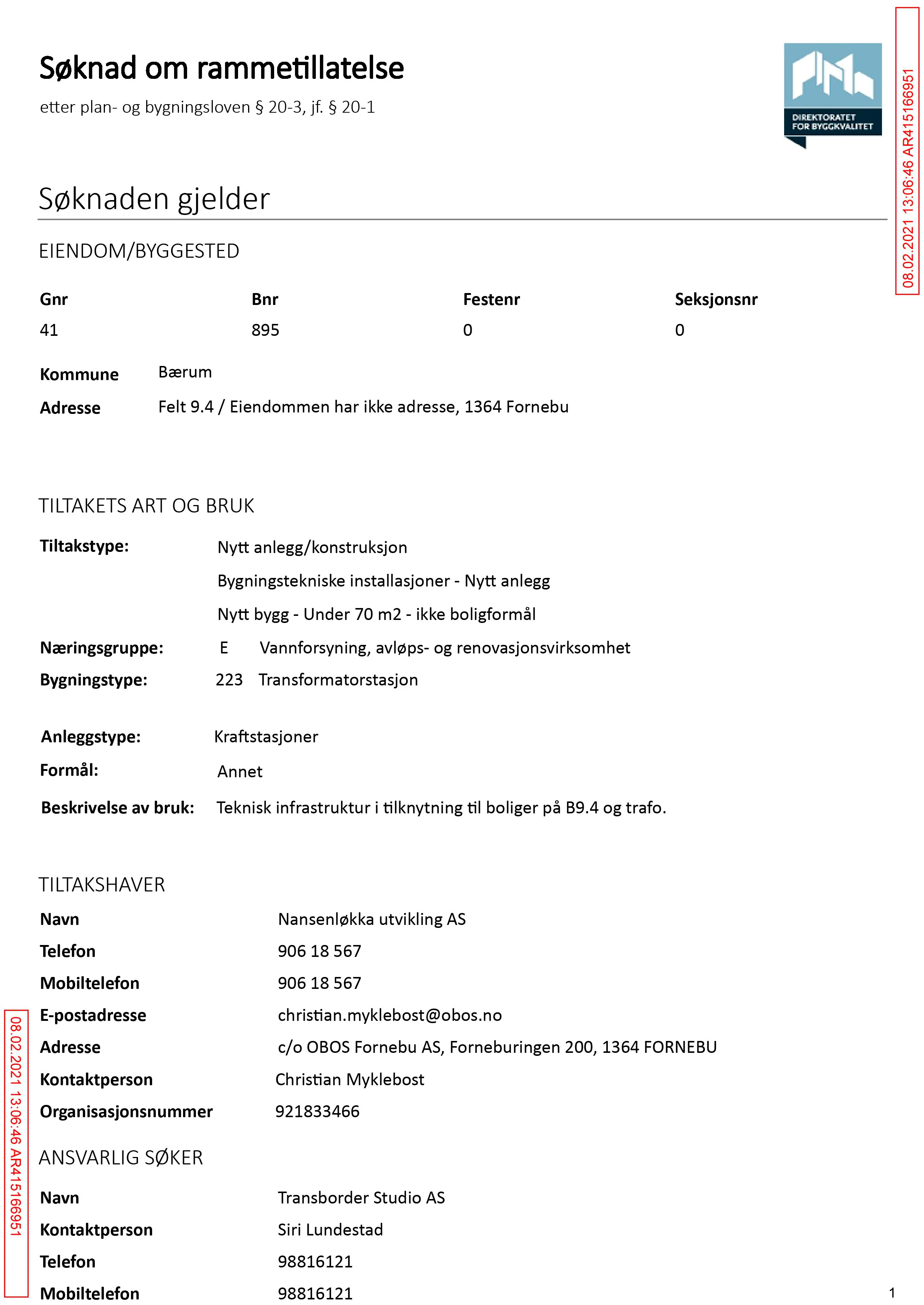 Søknad om rammetillatelse