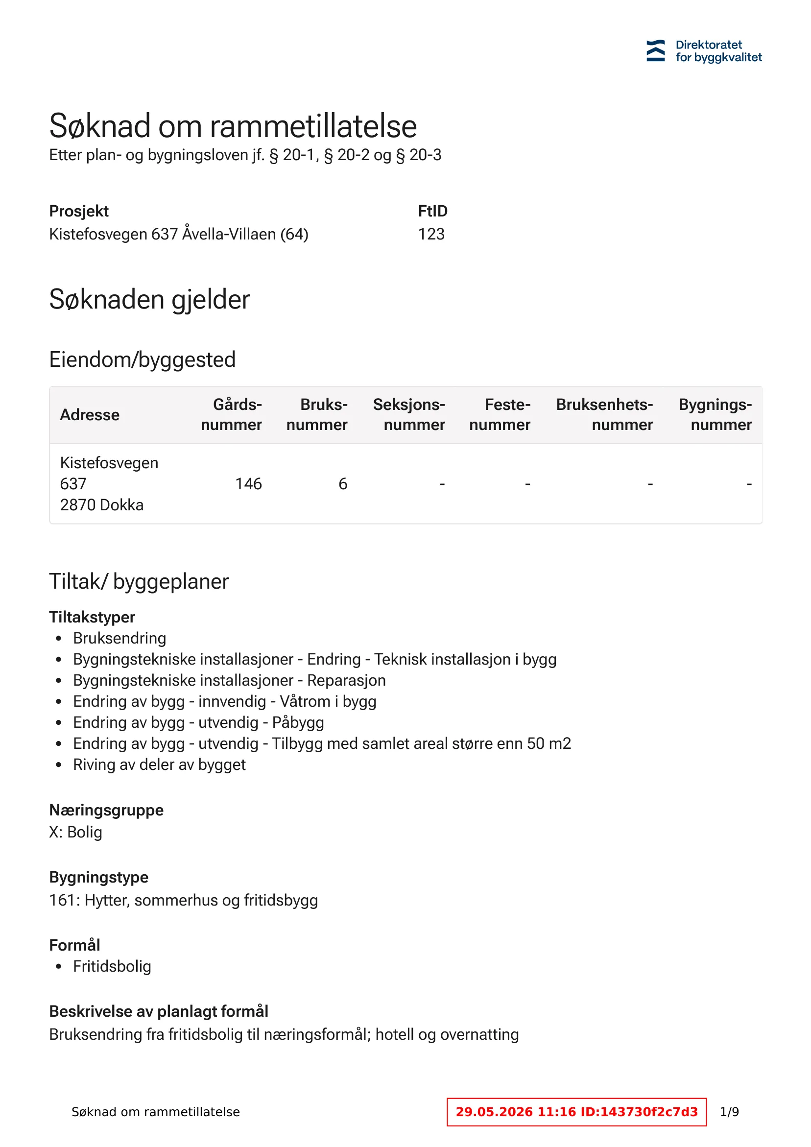 Søknad om rammetillatelse