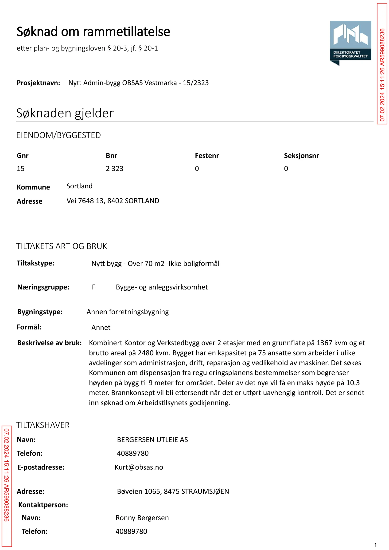 Søknad om rammetillatelse