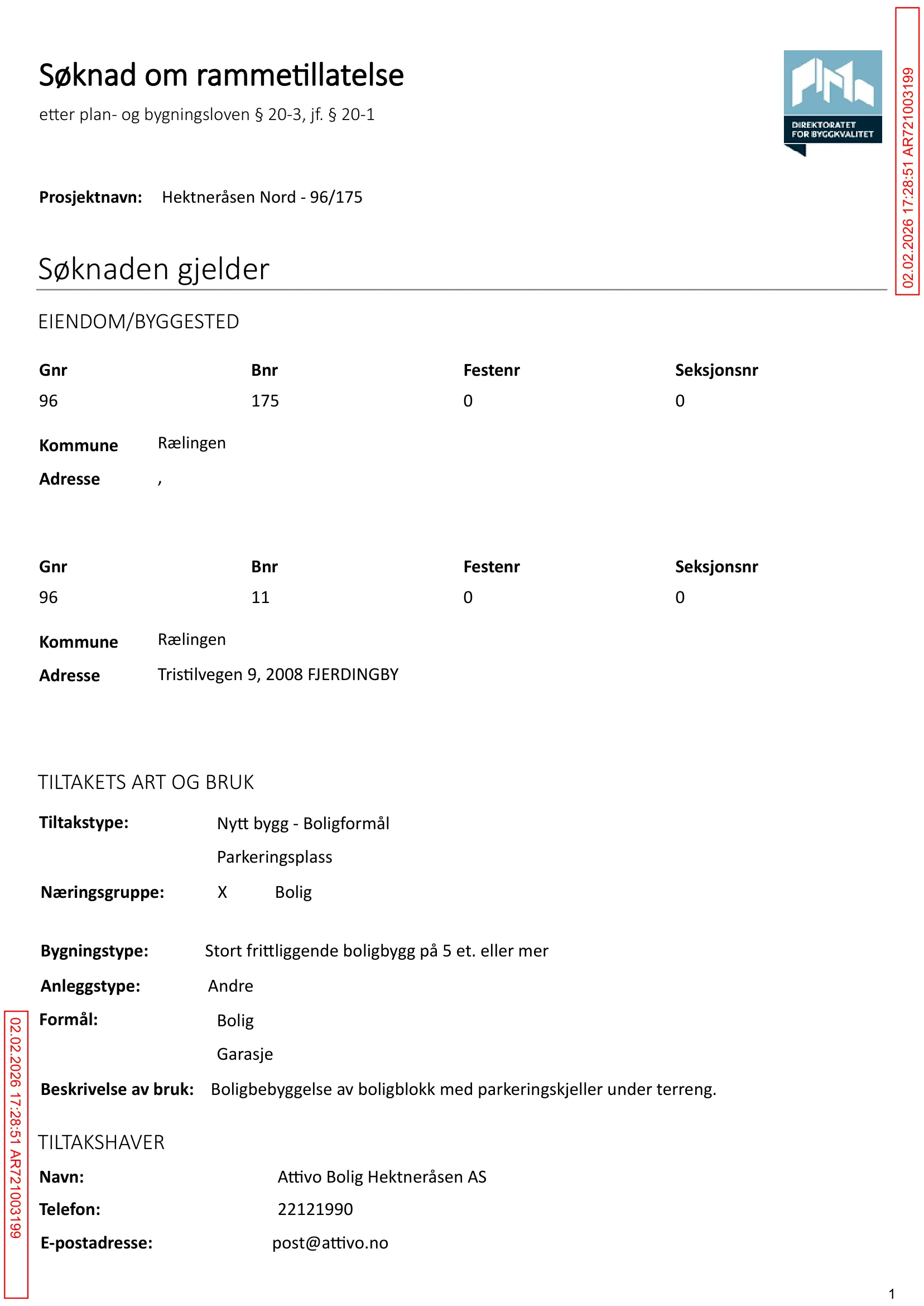Søknad om rammetillatelse