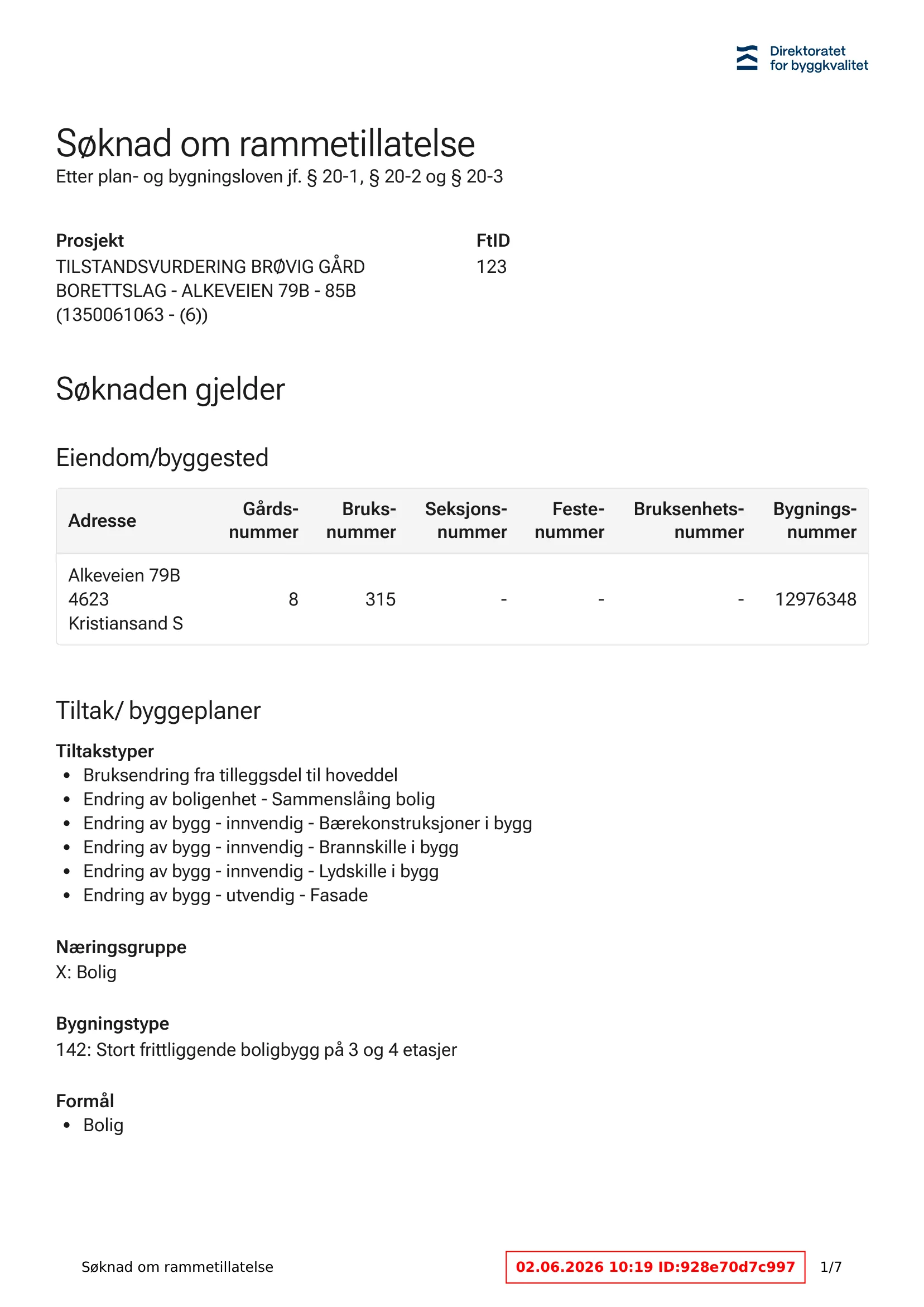 Søknad om rammetillatelse