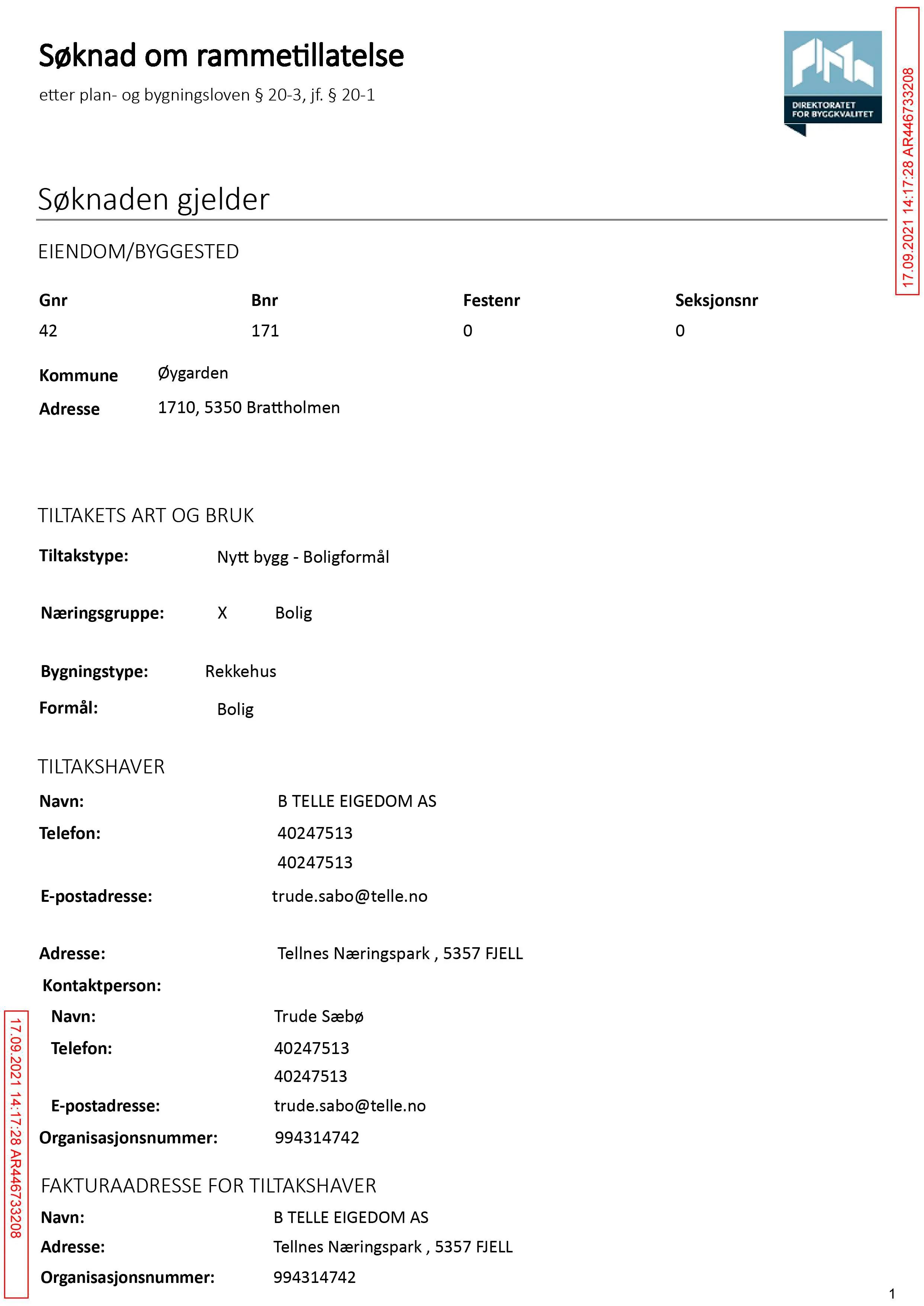 Søknad om rammetillatelse