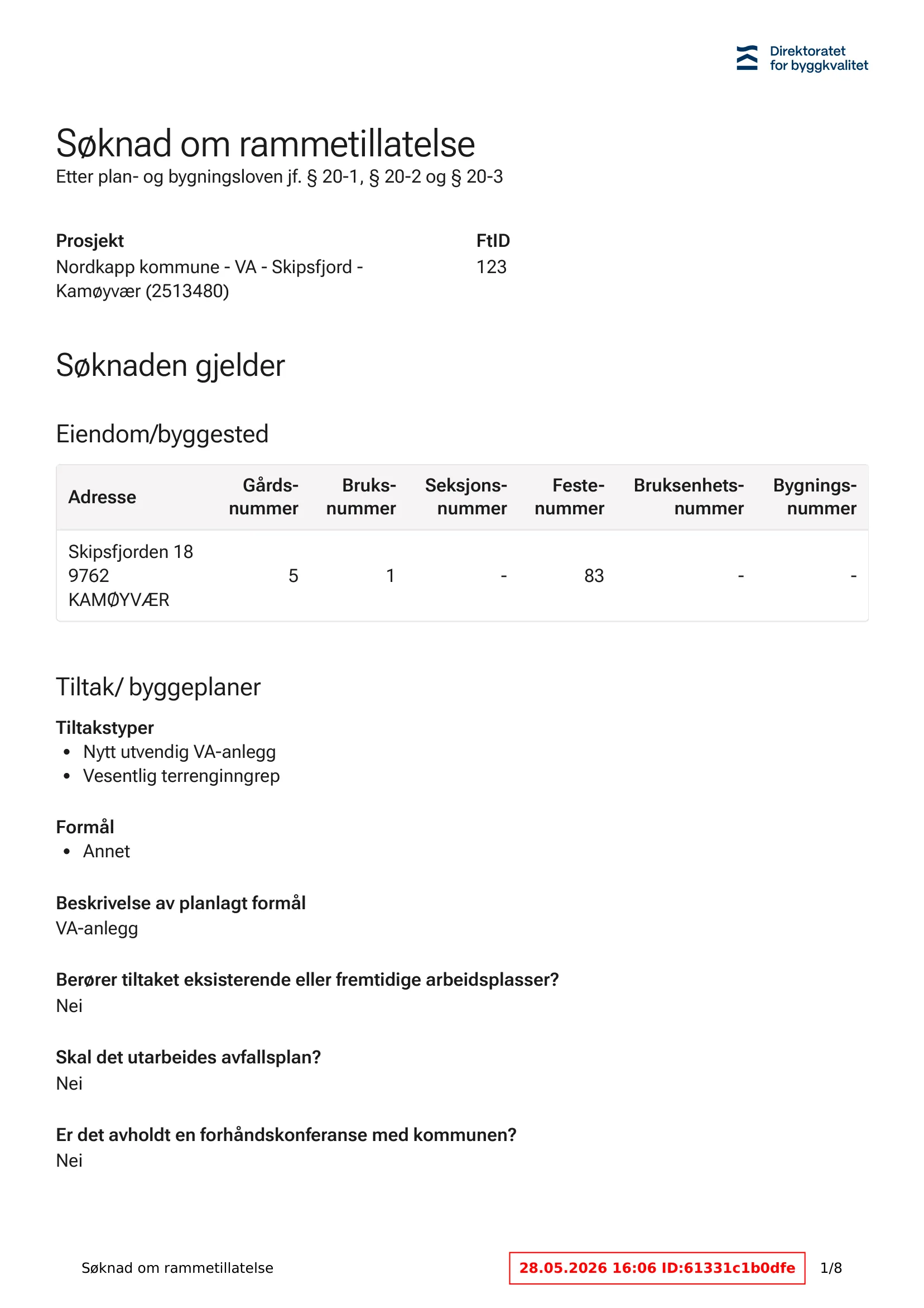 Søknad om rammetillatelse