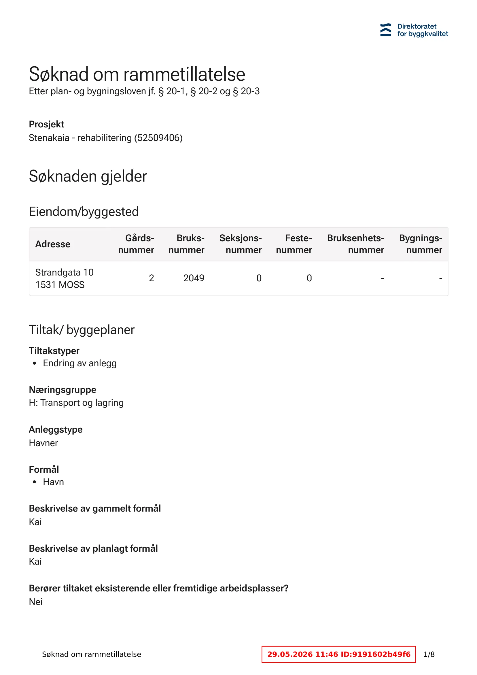 Søknad om rammetillatelse