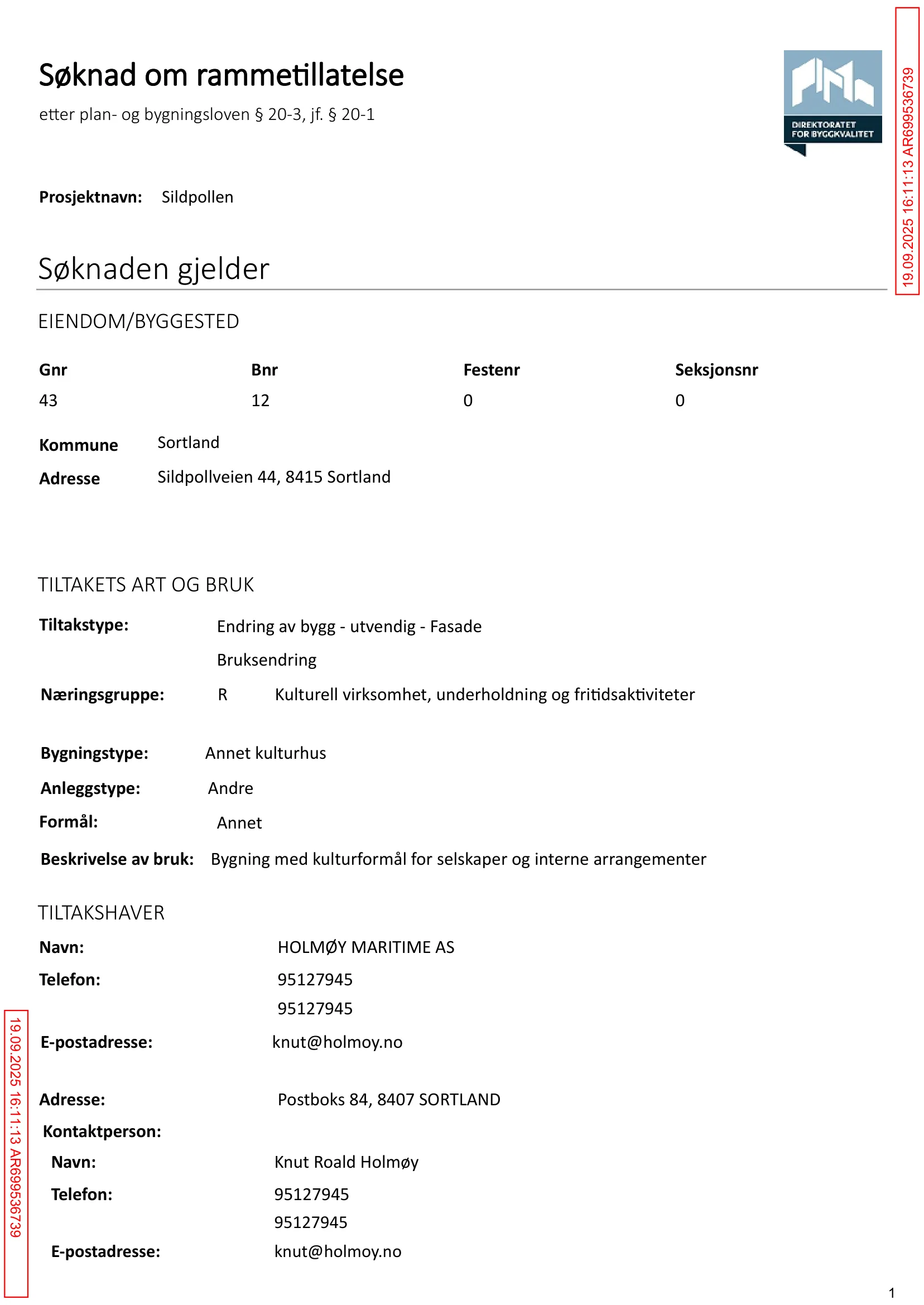 Søknad om rammetillatelse