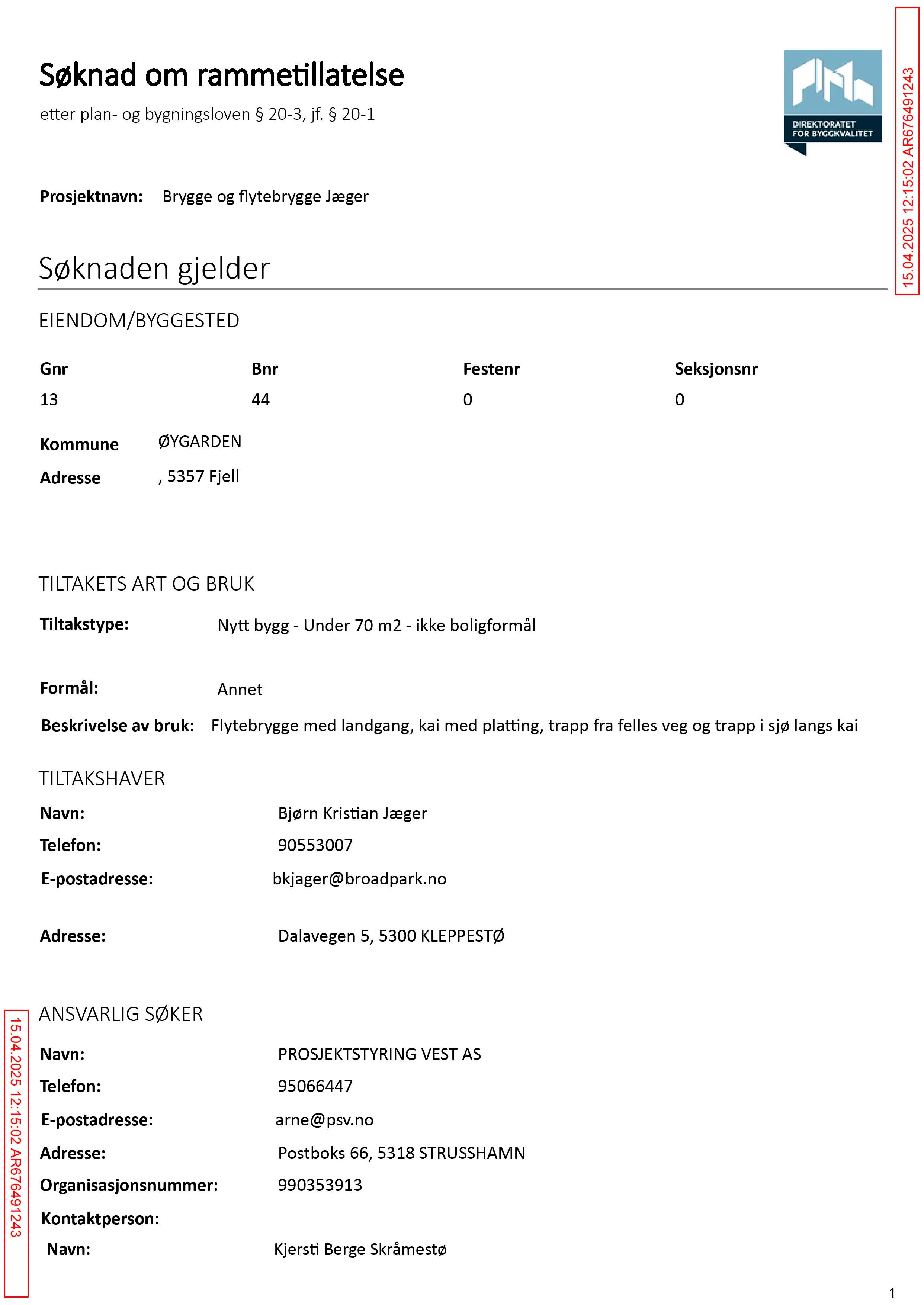 Søknad om rammetillatelse