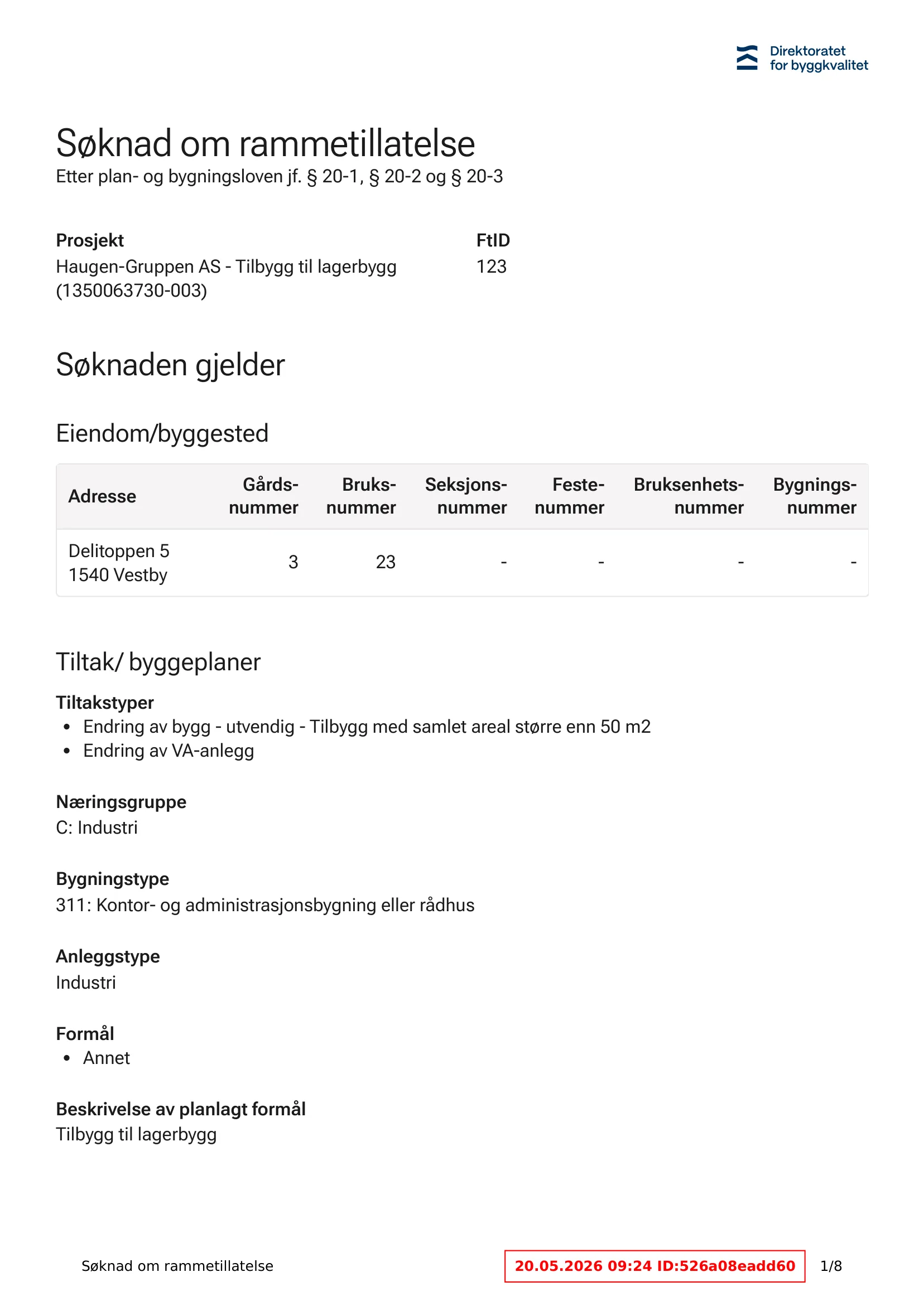 Søknad om rammetillatelse
