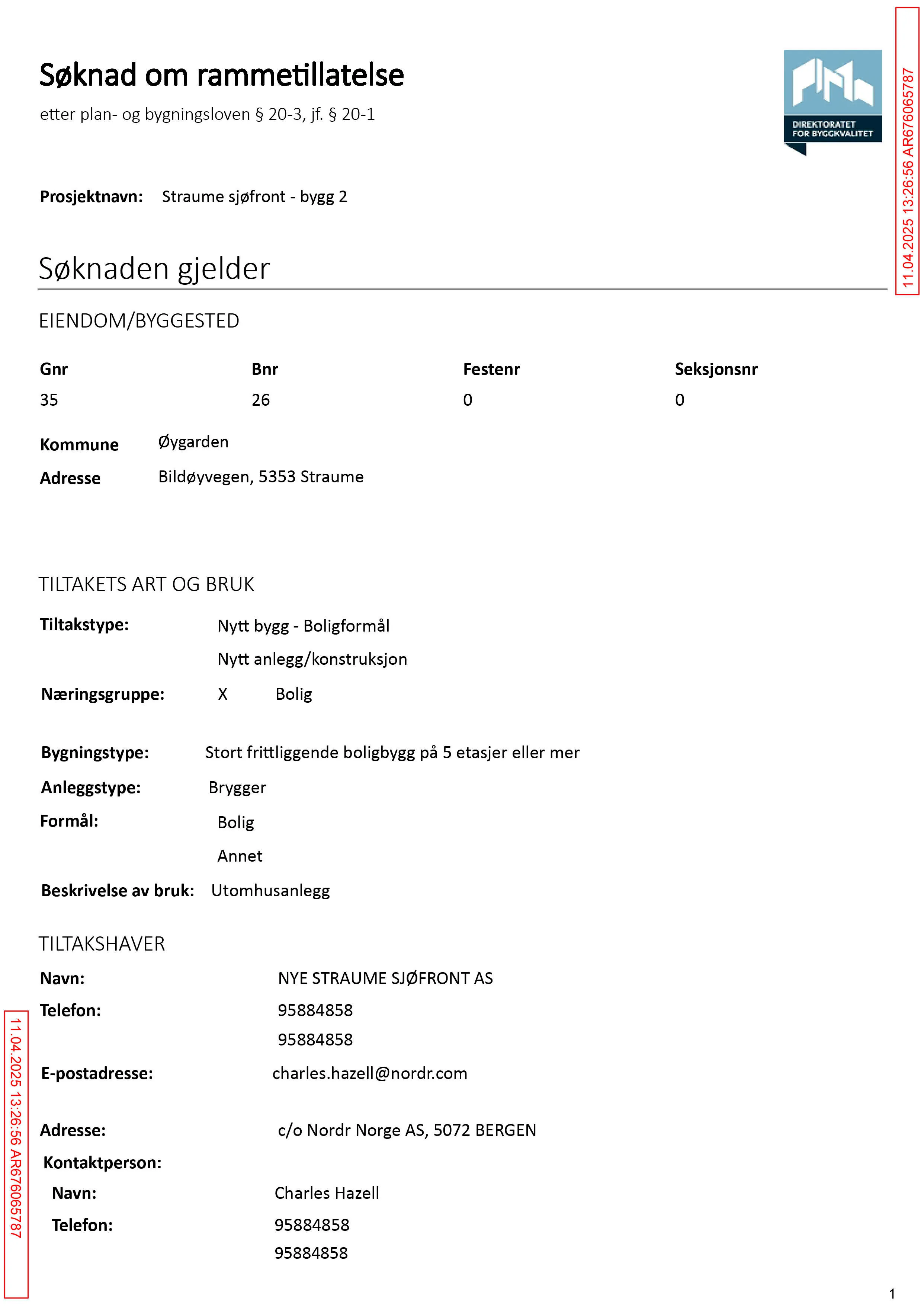 Søknad om rammetillatelse