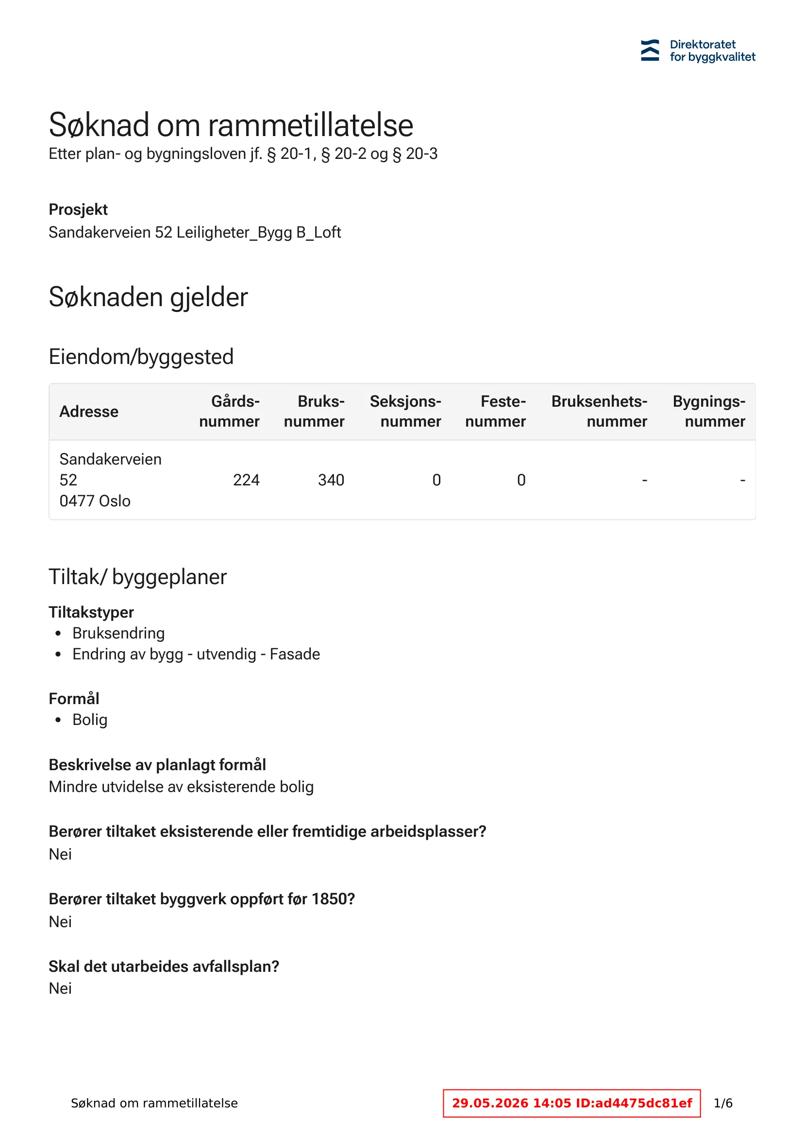 Søknad om rammetillatelse