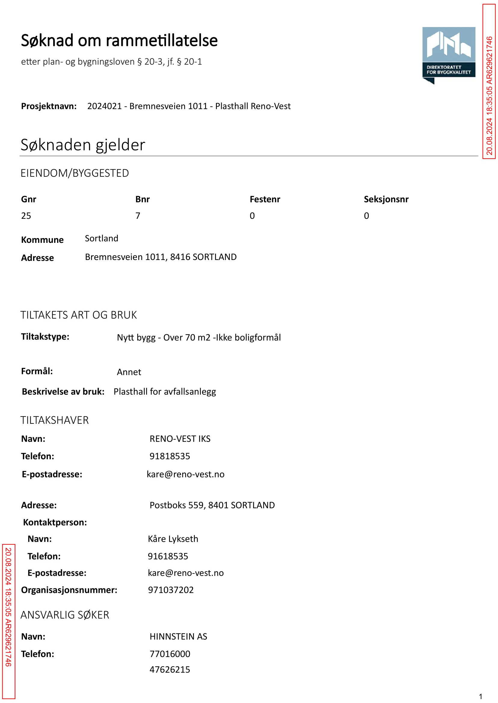 Søknad om rammetillatelse