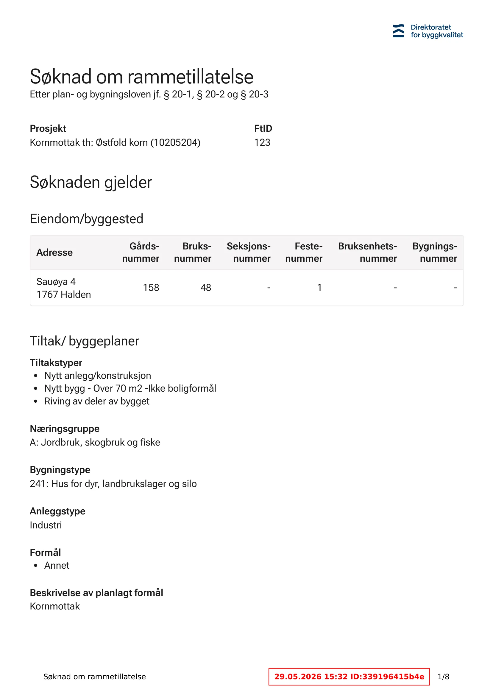 Søknad om rammetillatelse