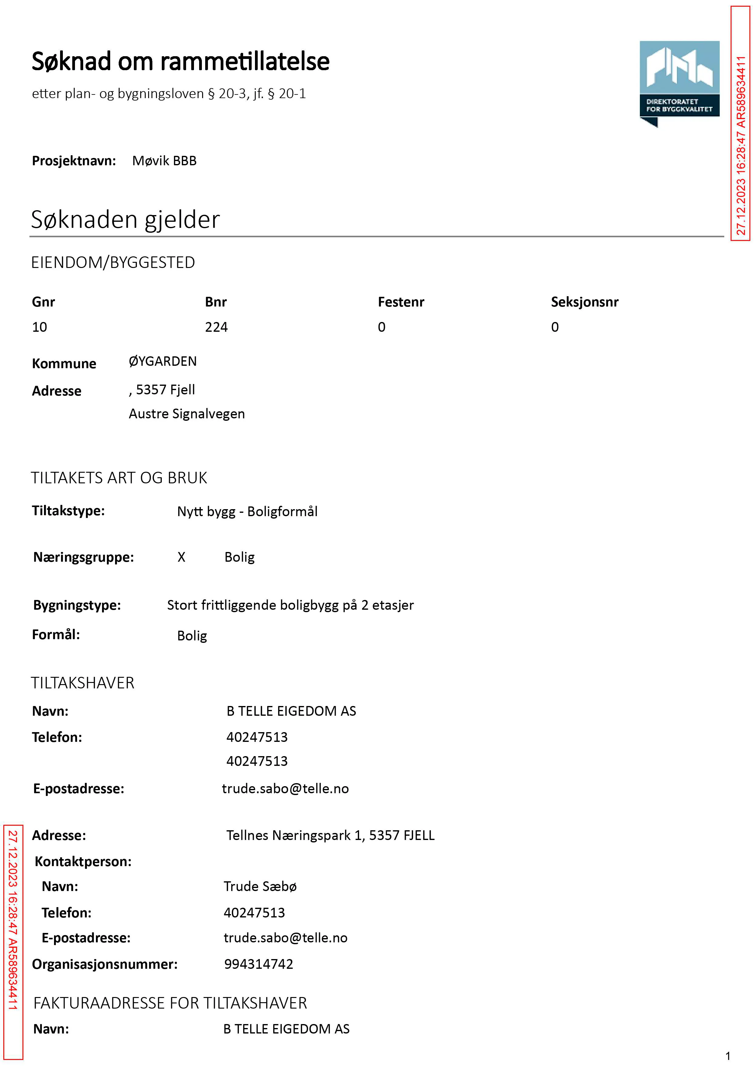 Søknad om rammetillatelse